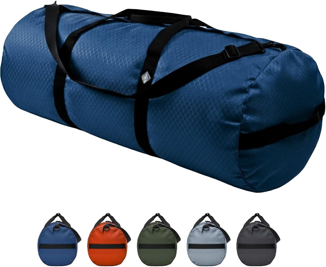175L Extreme Heavy Duty Duffle Bag, Weatherproof Ripstop Travel Gear Bag | 1050D Diamond Weave Tuff Cloth, Double Slider Zipper, Reinforced Wraparound Straps, Side Lift Handles, Foldable Storage Wrap