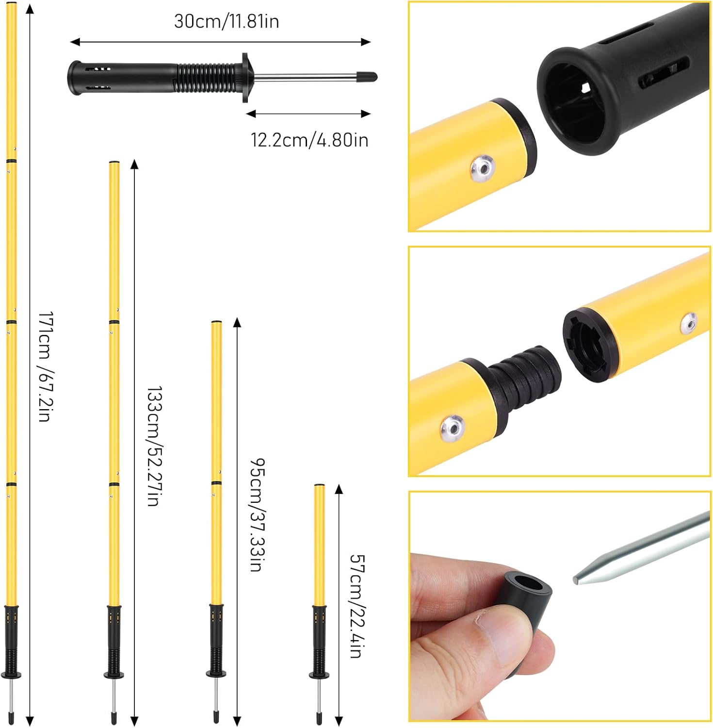 Soccer Agility Training Equipment: 6 Soccer Agility Poles, 20ft Agility Ladder, 10 Soccer Cones, 1 Jump Rope. Soccer Training Poles for Speed Training, Agility Training - Image 4