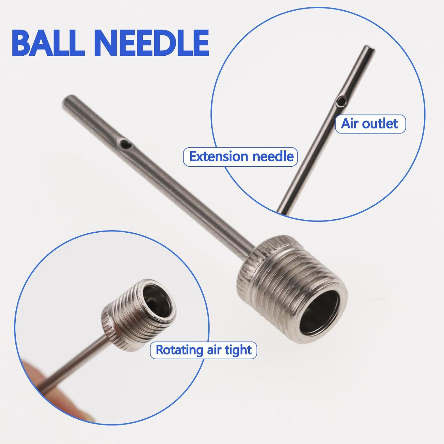 Ball Pump Needles Stainless Steel Air Pump Needles for Inflation Ideal for Football Basketball Volleyball and All Sports Balls Needle for Ball Pump Durable and Reliable for Quick and Easy Inflation - Image 3