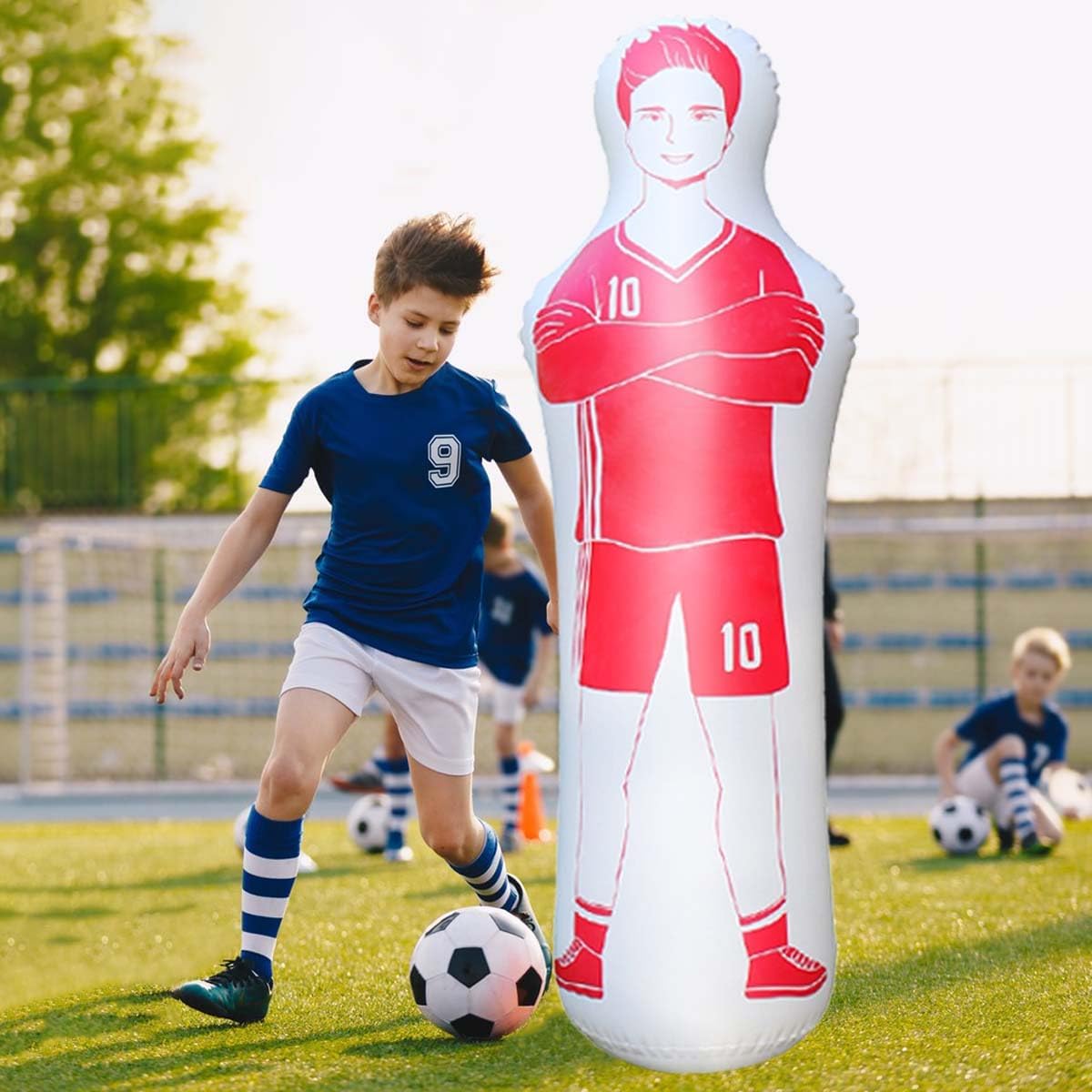 ZHUYNXIR Inflatable Soccer Dummy, Soccer Training Equipment, Inflatable Dummy Goalkeepr Air Mannequin Free Kick Wall Goalkeeper Defender Training for Children Adults - Image 3