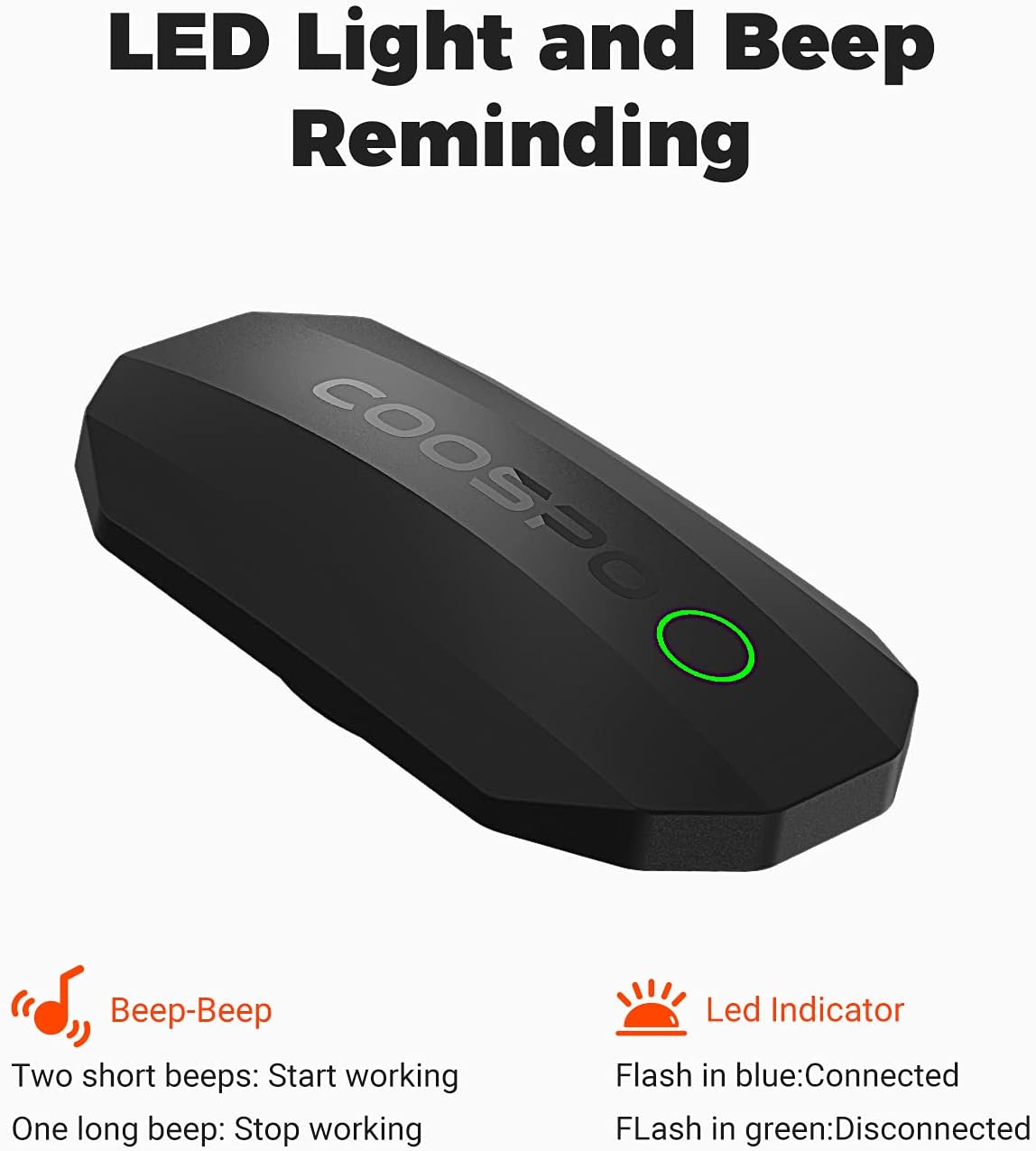 COOSPO Bluetooth Heart Rate Monitor Chest Strap H808S, ANT+ BLE HR Monitor Chest, HRM IP67 Waterproof, 300H Battery Life - Image 2