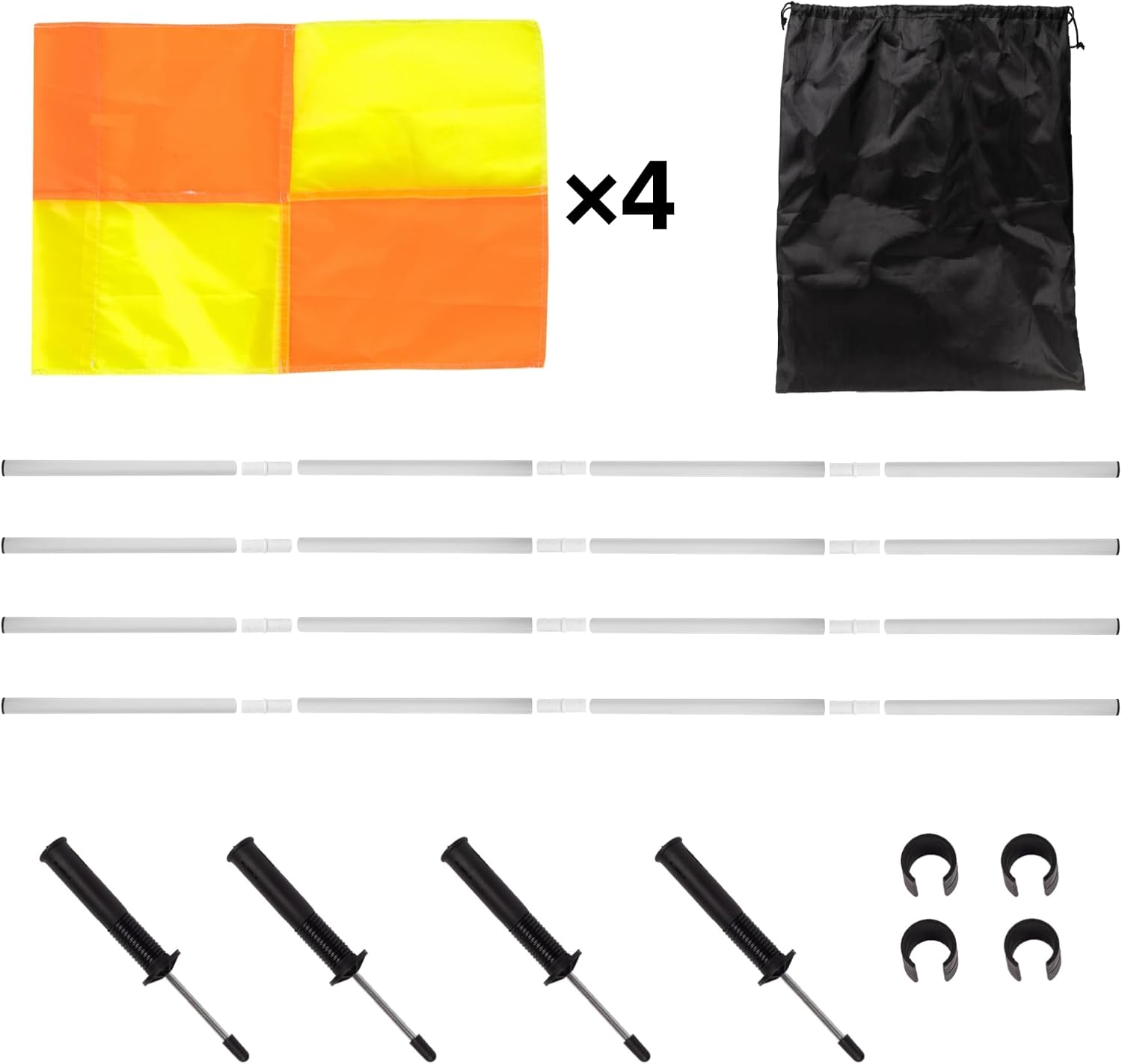 5FT Soccer Corner Flags for Soccer Field Set of 4,Storage Bag (Poles-White) | Soccer Flags Agility Poles Soccer Training Poles,Spring Loaded Adjustable Speed and Agility Training Equipment - Image 2