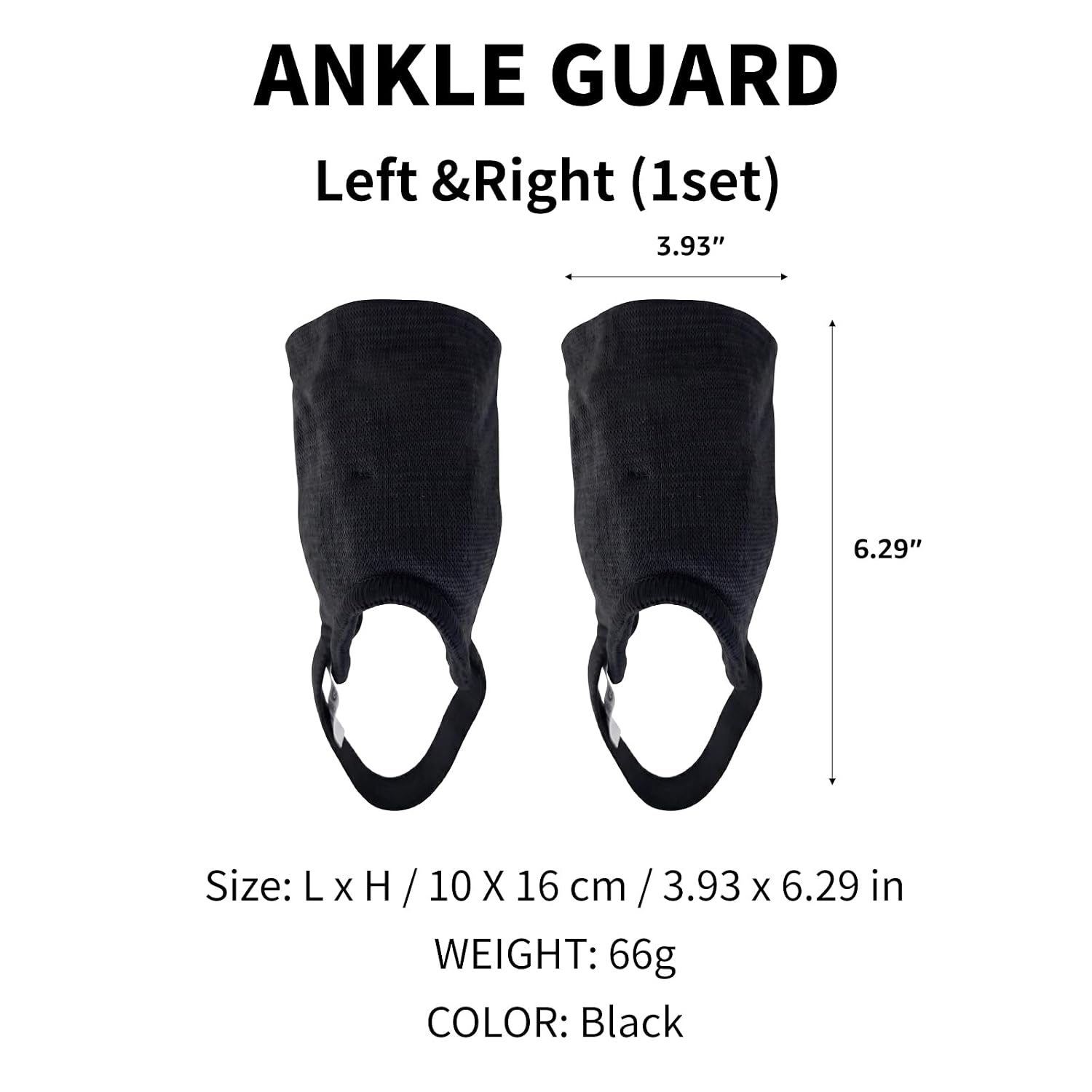 COELO Ankle Guards for Soccer (1 Pair) | Dual-Side Cushioning with Plastic Support Pads & Elastic Heel Band | Breathable Ankle Guard for Sports Football Activities | Left & Right Set (Black) - Image 7