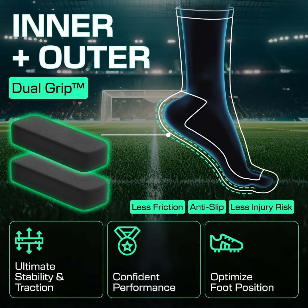 LUX Anti Slip Soccer Socks (3 Pack) - Non Slip Sports Grip Pads Socks - Football, Soccer, Basketball - Image 2