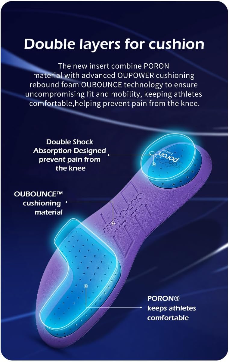 Insoles for Soccer Cleats Shock Absorption Arch Supports Anti-Slip Breathable for Men Women Boy Girl Kids-Purple (US8.5-9) - Image 4
