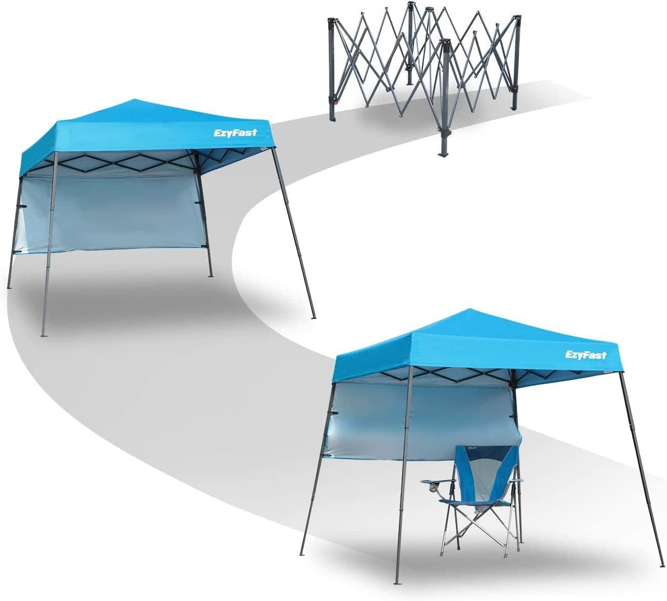 Ultra Compact Backpack Canopy, Pop Up Shelter, Portable Sports Cabana, 7.5 x 7.5 ft Base / 6 x 6 ft top for Hiking, Camping, Fishing, Picnic, Family Outings - Image 6