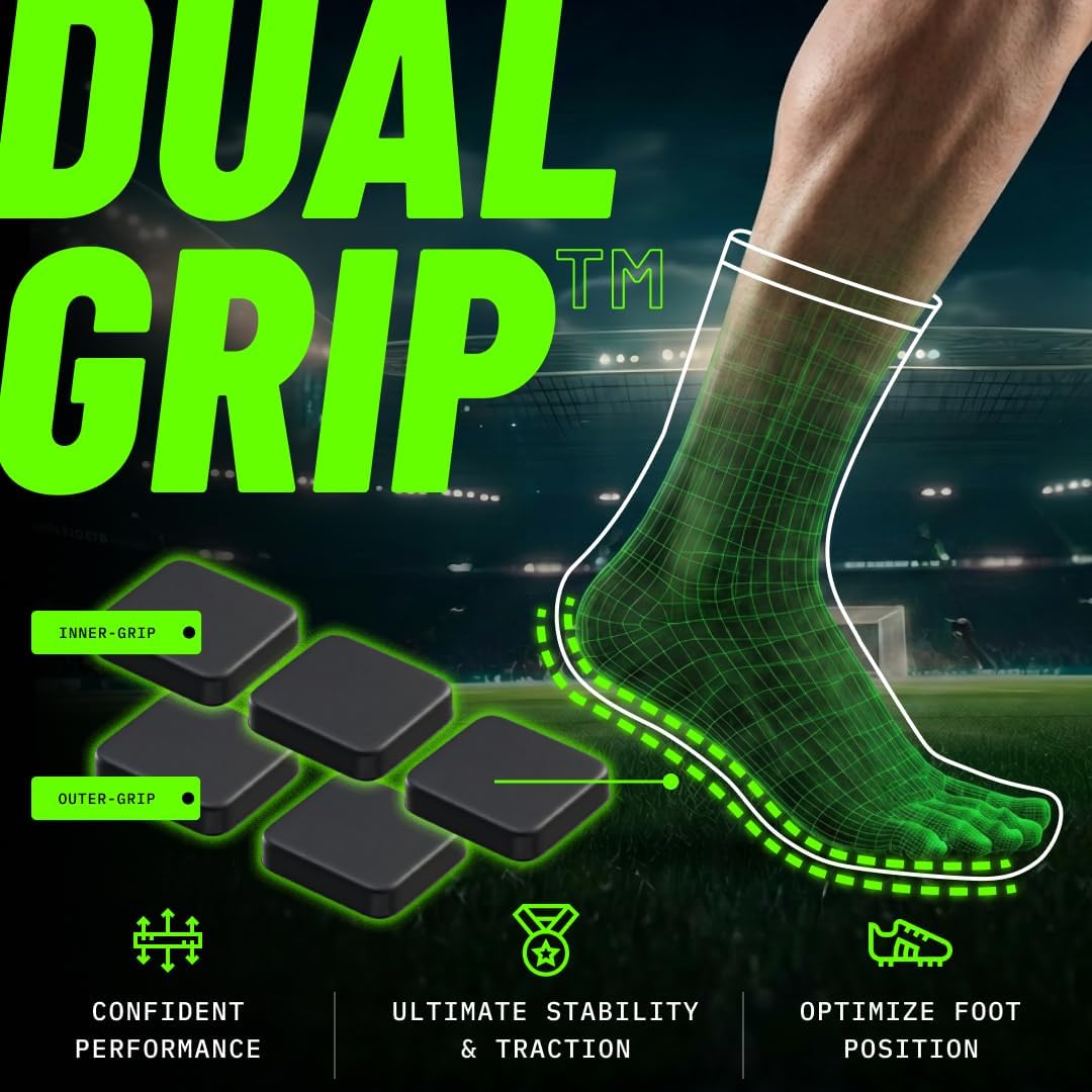 Lux Dual Grip Soccer Socks for Men & Women - DualGrip Engineered for Performance & Comfort - Anti-Slip Grip Socks for Soccer - Image 3