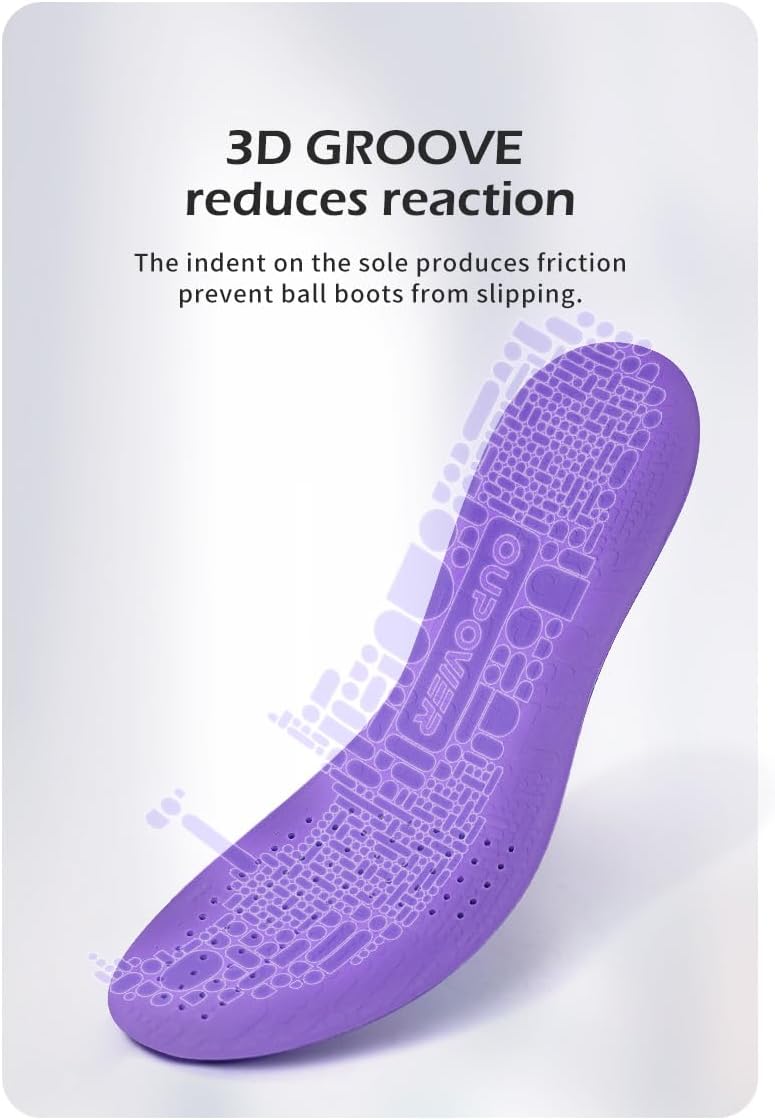 Insoles for Soccer Cleats Shock Absorption Arch Supports Anti-Slip Breathable for Men Women Boy Girl Kids-Purple (US8.5-9) - Image 5