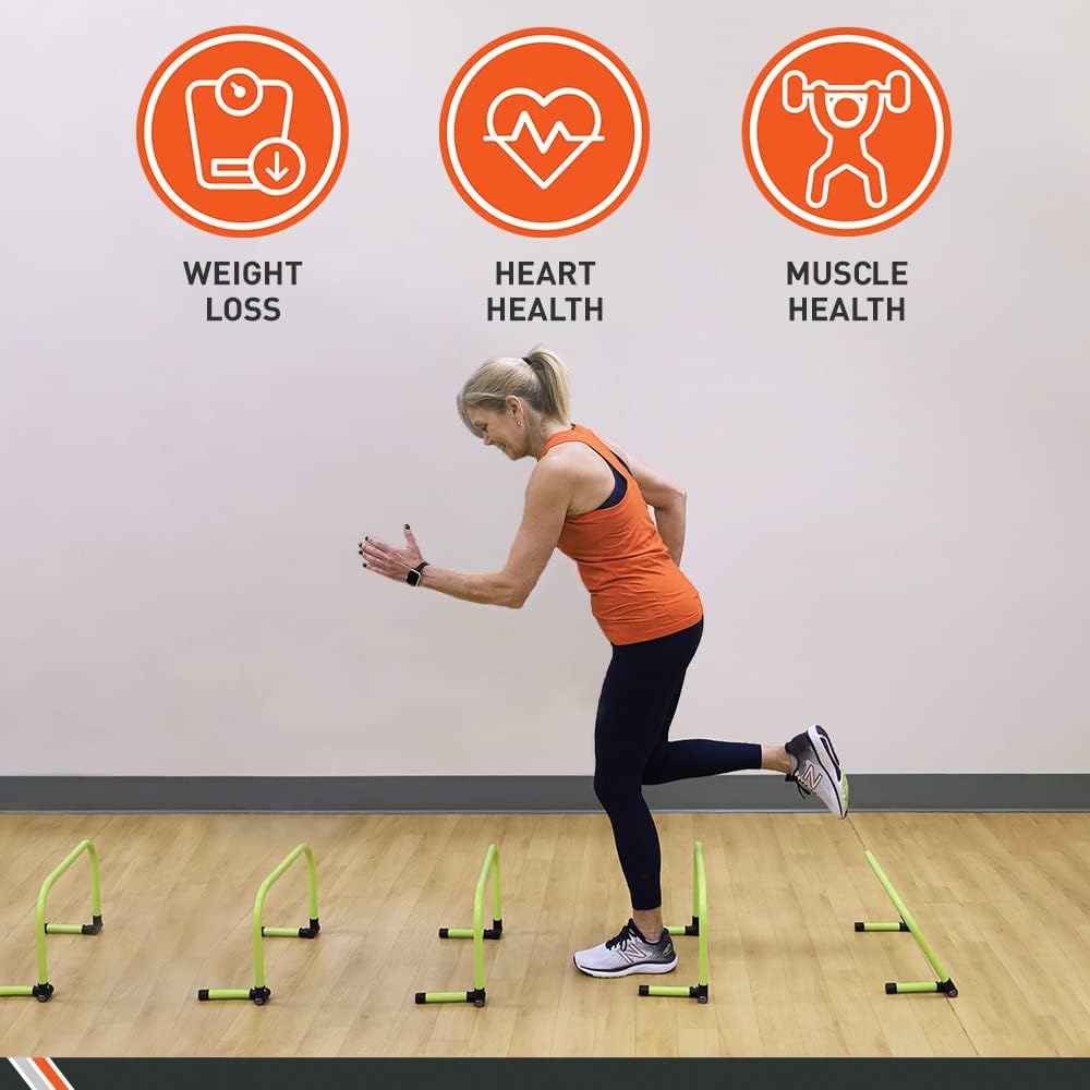 Body Sport Adjustable Athletic Speed Training Hurdles, Jumping & Speed Training Fitness Equipment, Hurdles for Track & Field, Basketball, Soccer & More, Set of 5 - Image 2