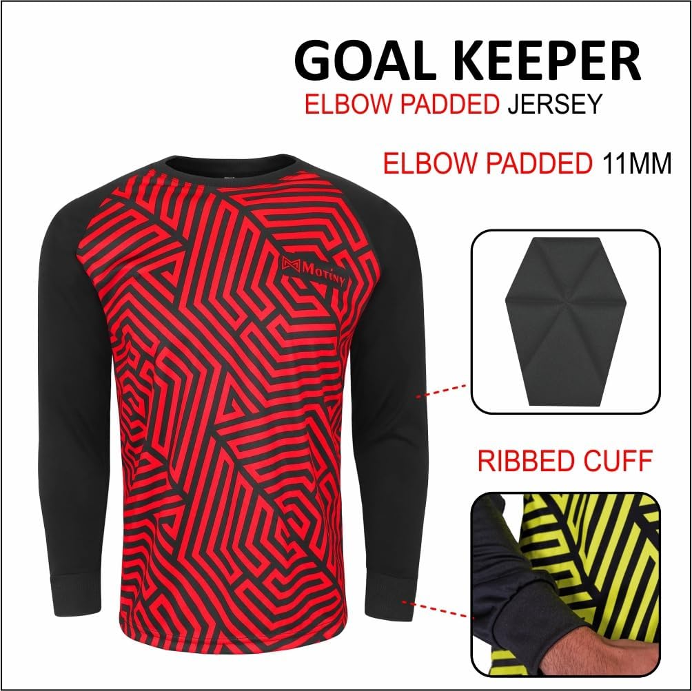 Soccer Goalie Jersey for Adult, Long Sleeve Goalkeeper Shirt with Elbow Padding - Image 6