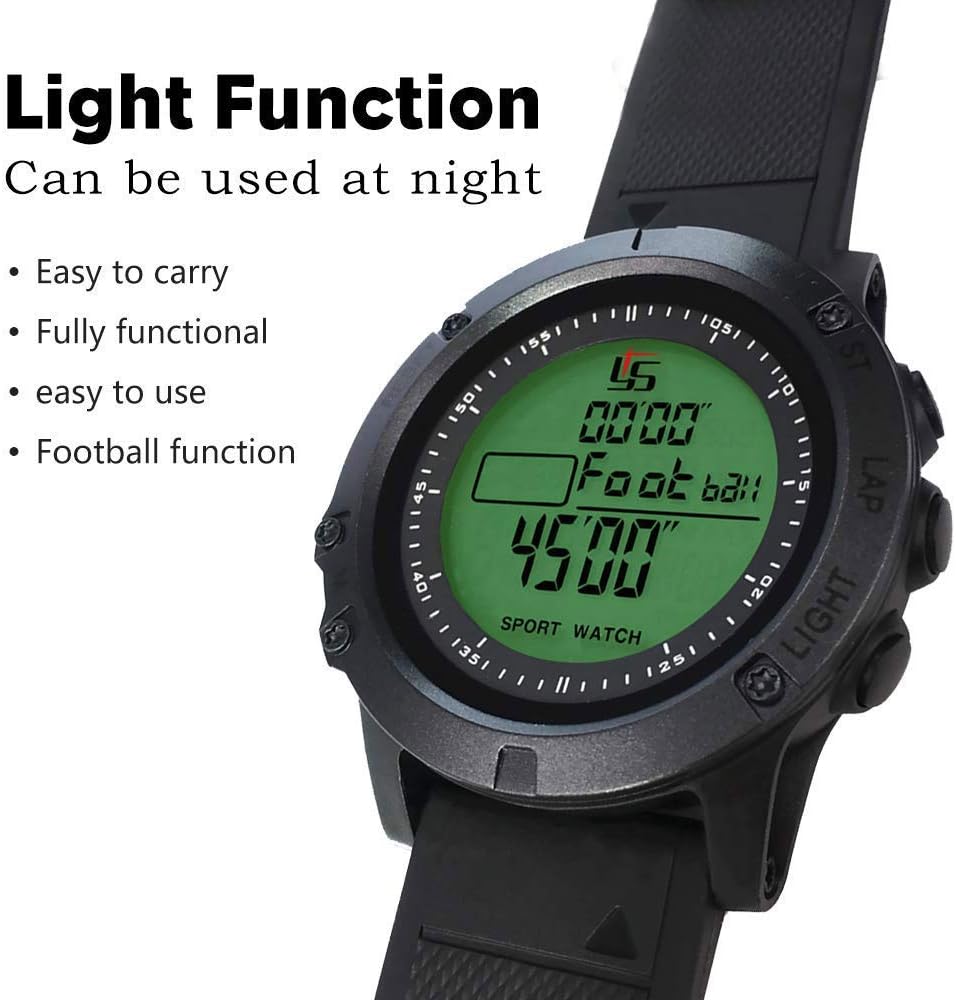 Professional Soccer Referee Watch with Tournament Mode Game Timer, 100-Lap Silent Stopwatch, 3-Line Backlit Display, On/Off Switch, Countdown/Alarm/Calendar for Football Officials, Coaches & Athletes - Image 8