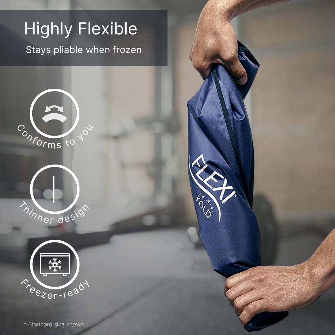 FlexiKold Gel Soft Flexible Ice Packs for Injuries - Reusable Freezer Cold Pack, Cold Compress & Cooling Gel Pad for Face, Shoulder, Hip, Leg, Arm, Ankle & Foot Injury - Medium - 7.5” x 11” - Image 6
