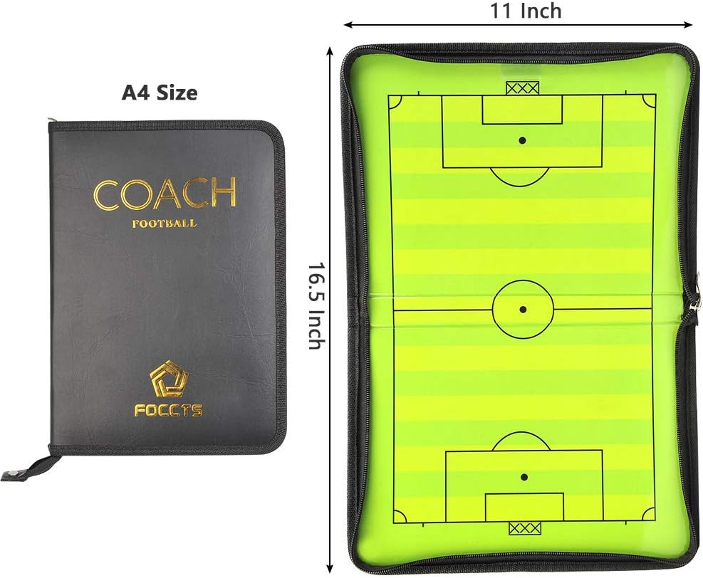 FOCCTS Magnetic Soccer Coaching Board, Football Coaching Board Coaches Clipboard Tactical with 26 Magnets, Dry Erase Marker, Eraser, Foldable and Portable Soccer Tactics Board - Image 2