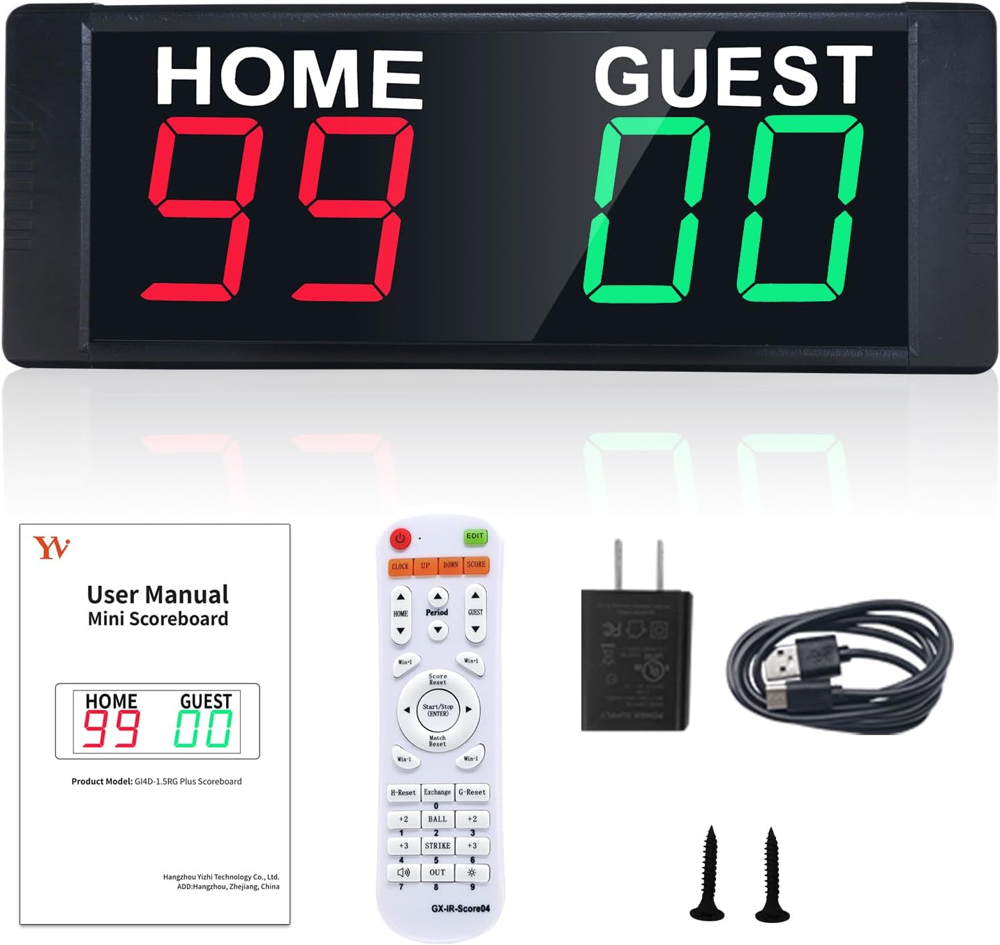 YZ LED Portable Digital Scoreboard, Tabletop Electronic Scoreboard with Remote, Score Keeper for Games Cornhole/Basketball/Ping Pong/Baseball/Tennis/Volleyball Indoor Outdoor