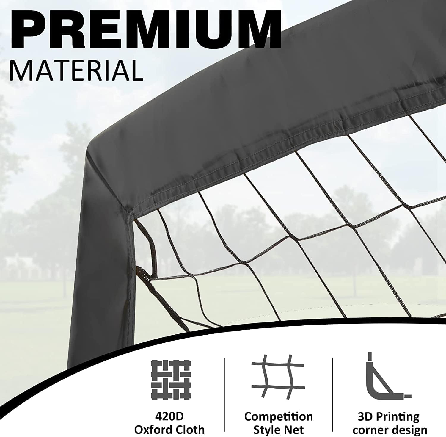 Soccer Goals for Backyard, 6x4 / 9x5 FT Soccer Net with Target Gate | Easy Set Up, Foldable Frame, Stable Poles and Durable Soccer Net, with Carry Bag & Fastening Nails, Indoor and Outdoor Use - Image 2