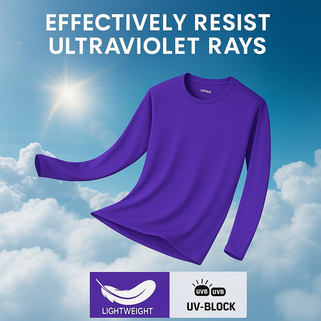 Men's Long Sleeve Moisture Wicking Athletic Shirts, Dry Fit Long Sleeve UV Protection Shirts Men for Workout, Running, Hiking - Image 3