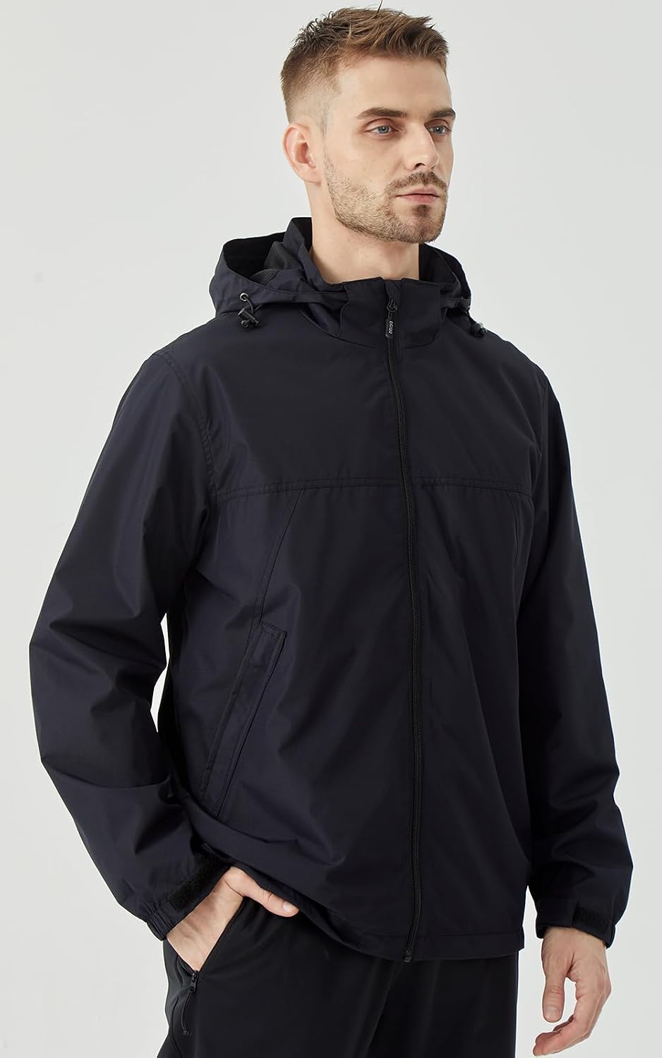 Men's Lightweight Hooded Jacket Waterproof Windbreaker Raincoat Shell Jacket for Outdoor Hiking Traval - Image 7