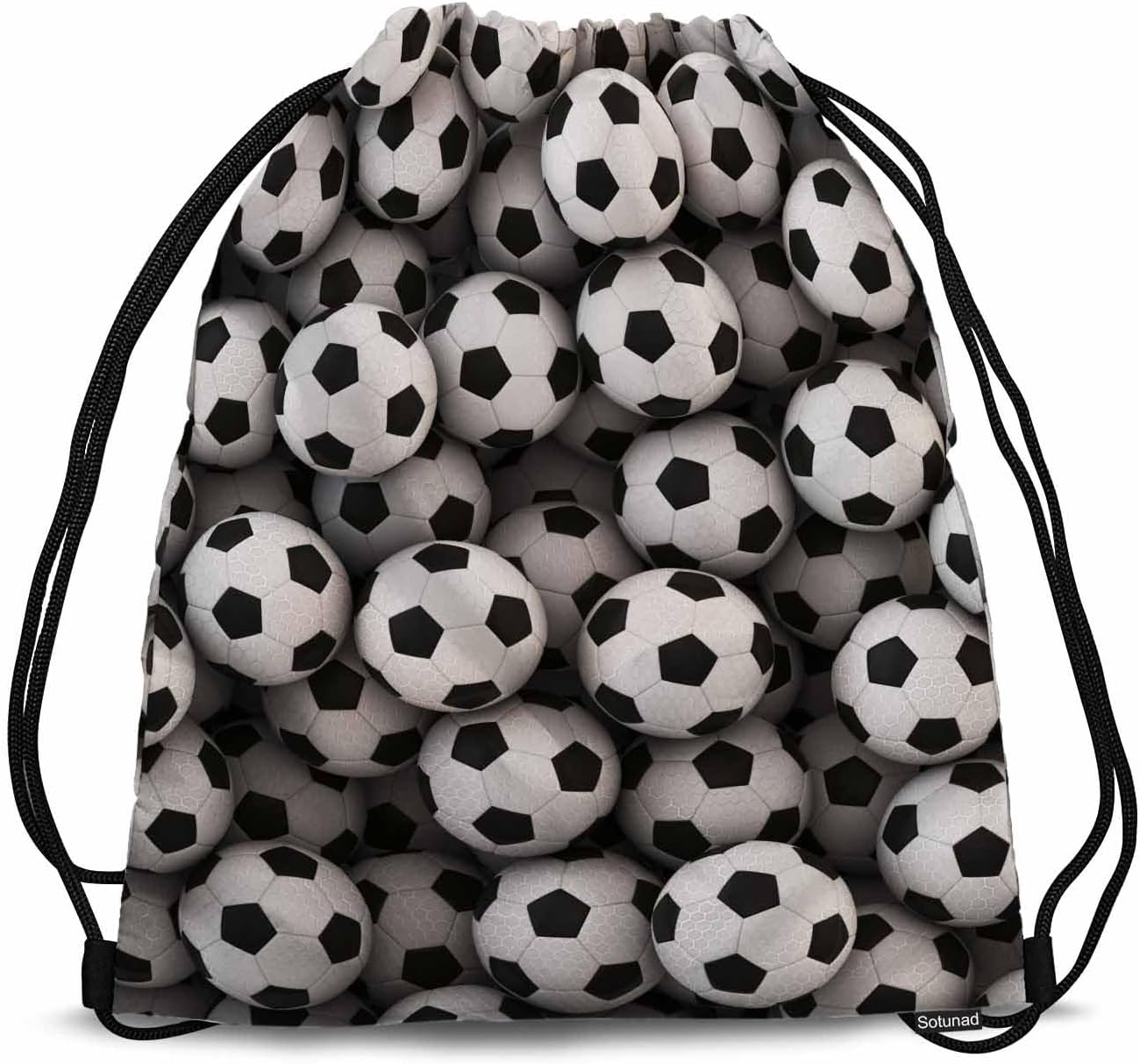 Drawstring Bag Soccer Ball Waterproof Basketball Bag Football Black White Sports Stroage Small Exercise Accessiors Water Bottle Change of Clothes Shoes Ball
