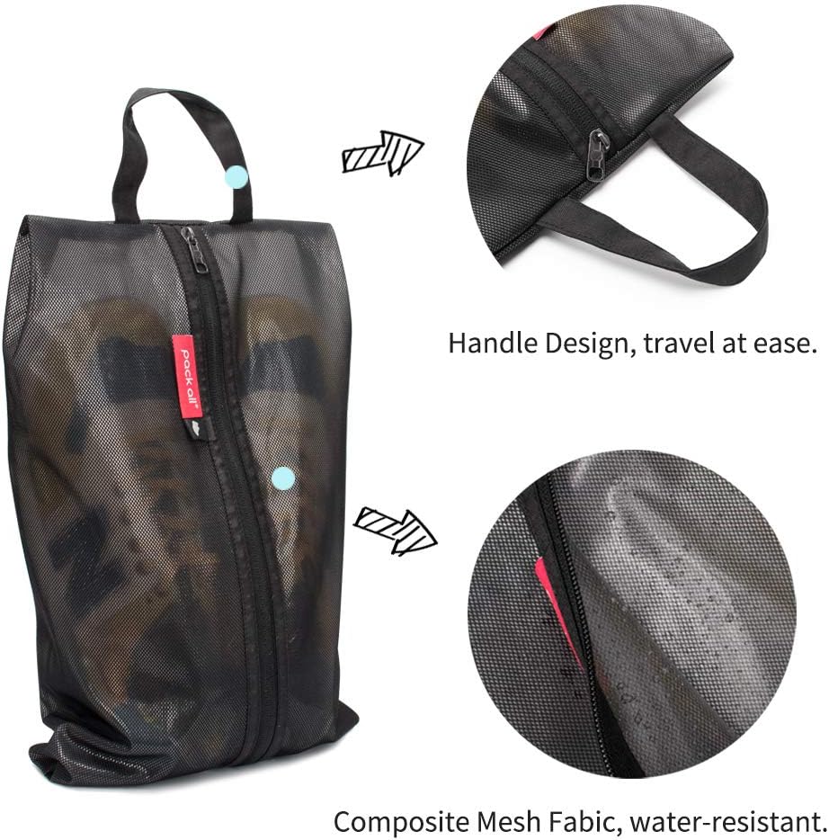 pack all Shoe Bag for Travel, Water-Resistant Shoe Pouch for Sports | Odor-Resistant, Dustproof, Portable, Soccer Cleats & Gym Storage, Fits Up to Size 11, 1 Pack, Black - Image 6