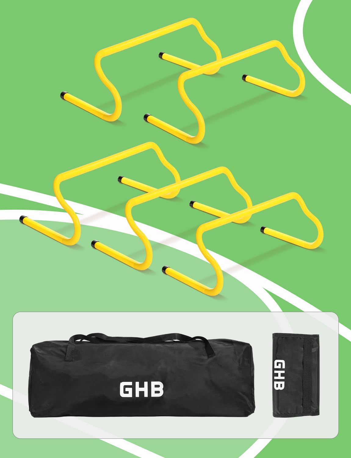 GHB Agility Hurdles 8" Speed Agility Training Hurdles | Detachable Sturdy Hurdles Training Equipment Set with Carry Bag for Kids,Athletes,Soccer,Basketball - Image 9