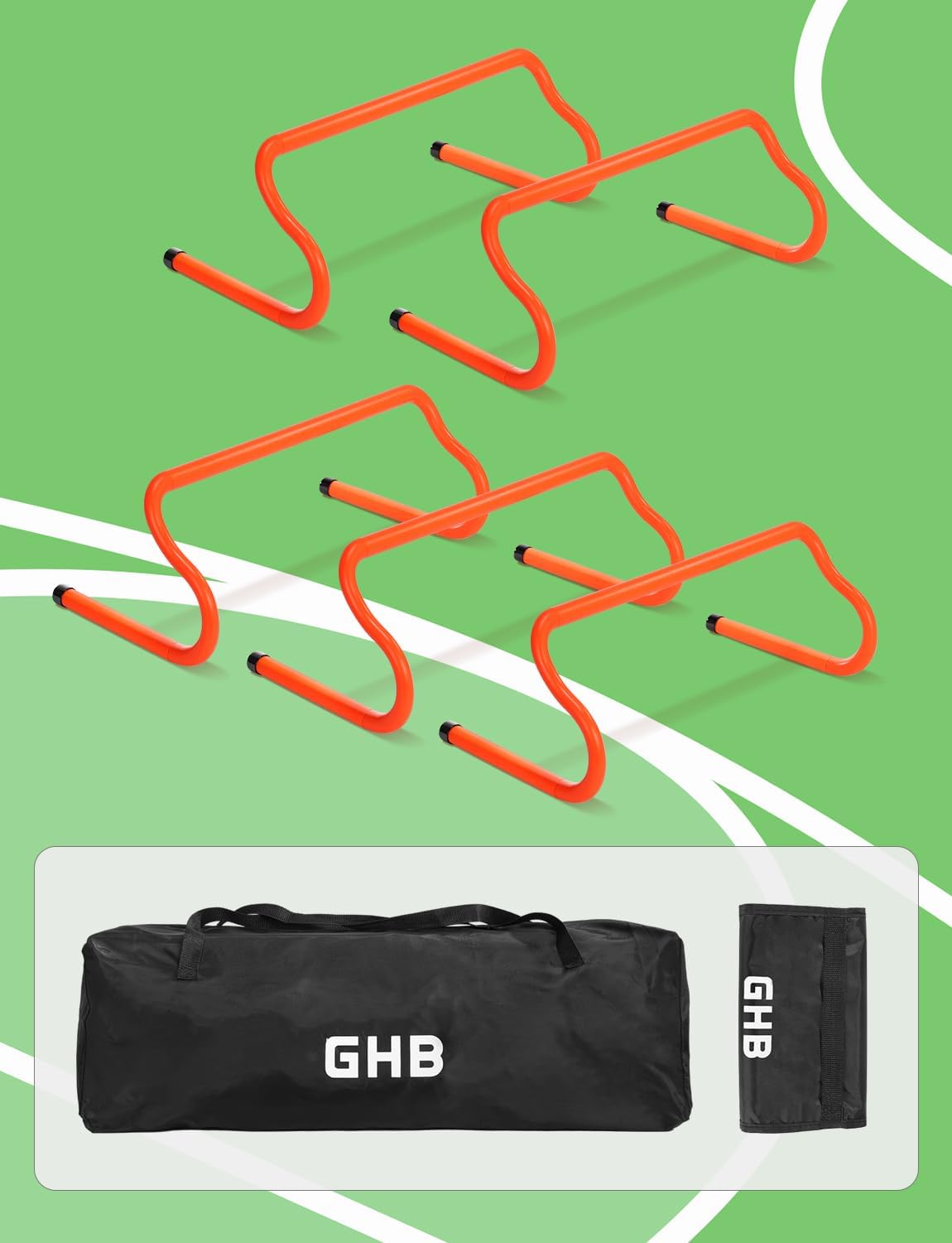GHB Agility Hurdles 8" Speed Agility Training Hurdles | Detachable Sturdy Hurdles Training Equipment Set with Carry Bag for Kids,Athletes,Soccer,Basketball - Image 9
