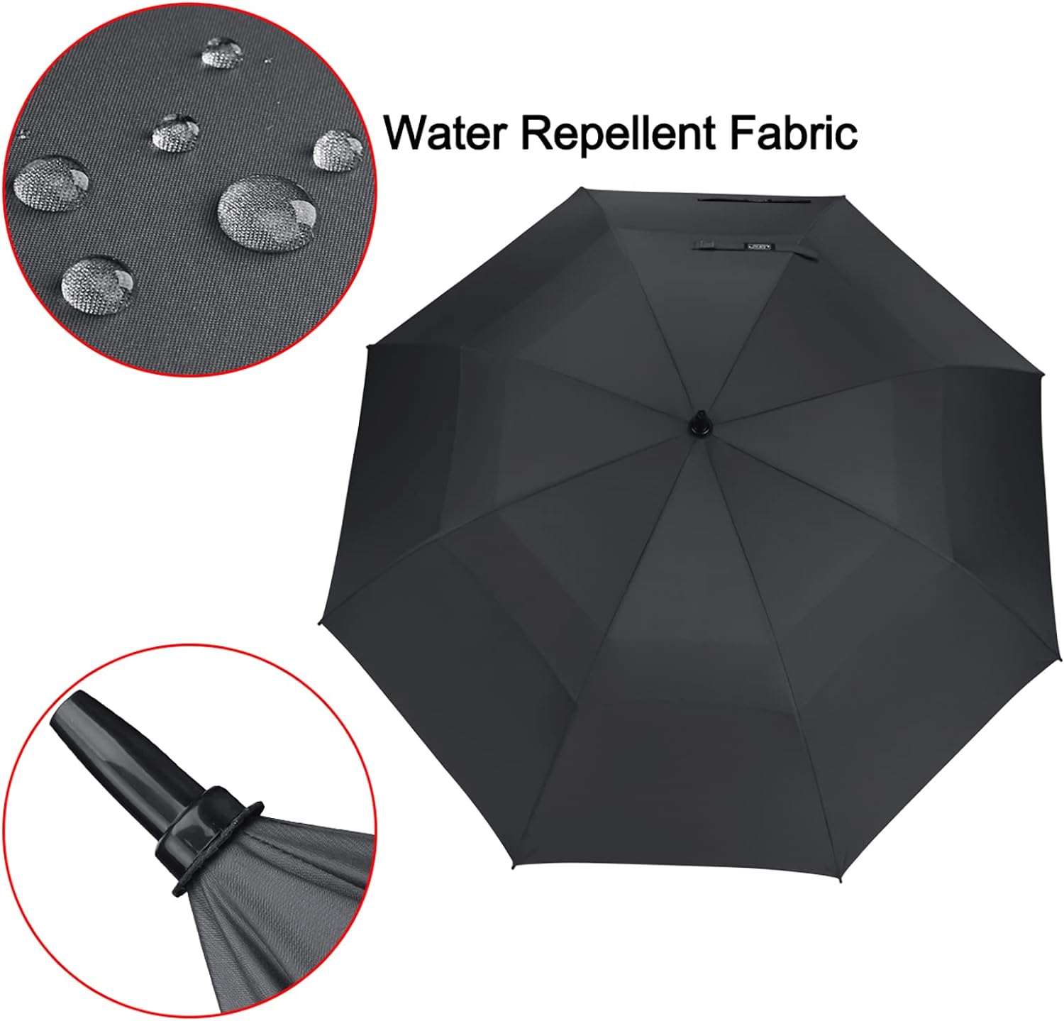 G4Free 47/54/62/68/72 Inch Golf Umbrella Windproof Auto Open Large Umbrella | Oversized Stick Umbrella, Extra Large, Vented Double Canopy, Waterproof 210T Pongee Fabric, Fiberglass Frame, EVA Foam Handle - Image 6