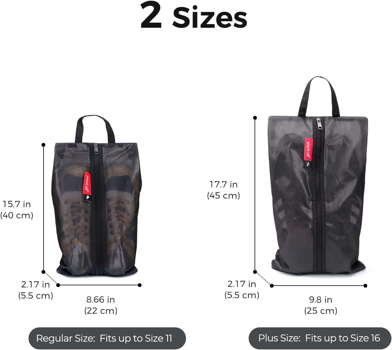 pack all Shoe Bag for Travel, Water-Resistant Shoe Pouch for Sports | Odor-Resistant, Dustproof, Portable, Soccer Cleats & Gym Storage, Fits Up to Size 11, 1 Pack, Black - Image 7