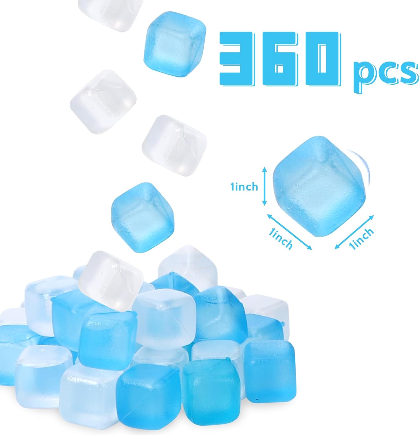 SHENGQIPC Reusable Ice Cubes for Camping, 360 Pack, 12 lbs | No Mess, No Diluting, BPA-FREE, Slow Melt, Refreezable, Large Pack for Drinks, Cooler, Party, Bars, Ice Bath, Outdoor Parties - Image 4