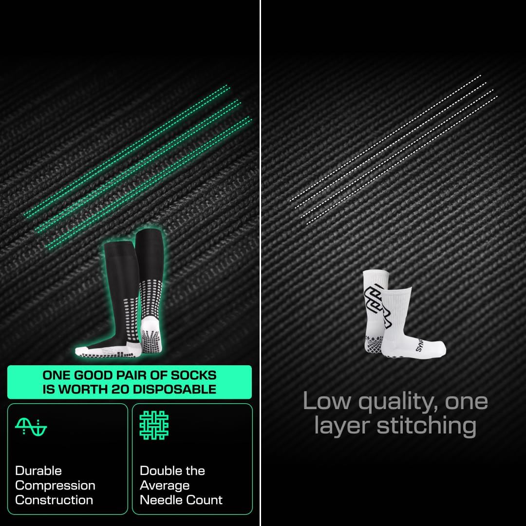 LUX Sports Knee-High Soccer Grip Socks | Full-length coverage with non-slip pads, cushioned comfort and a secure cleat fit - Image 5