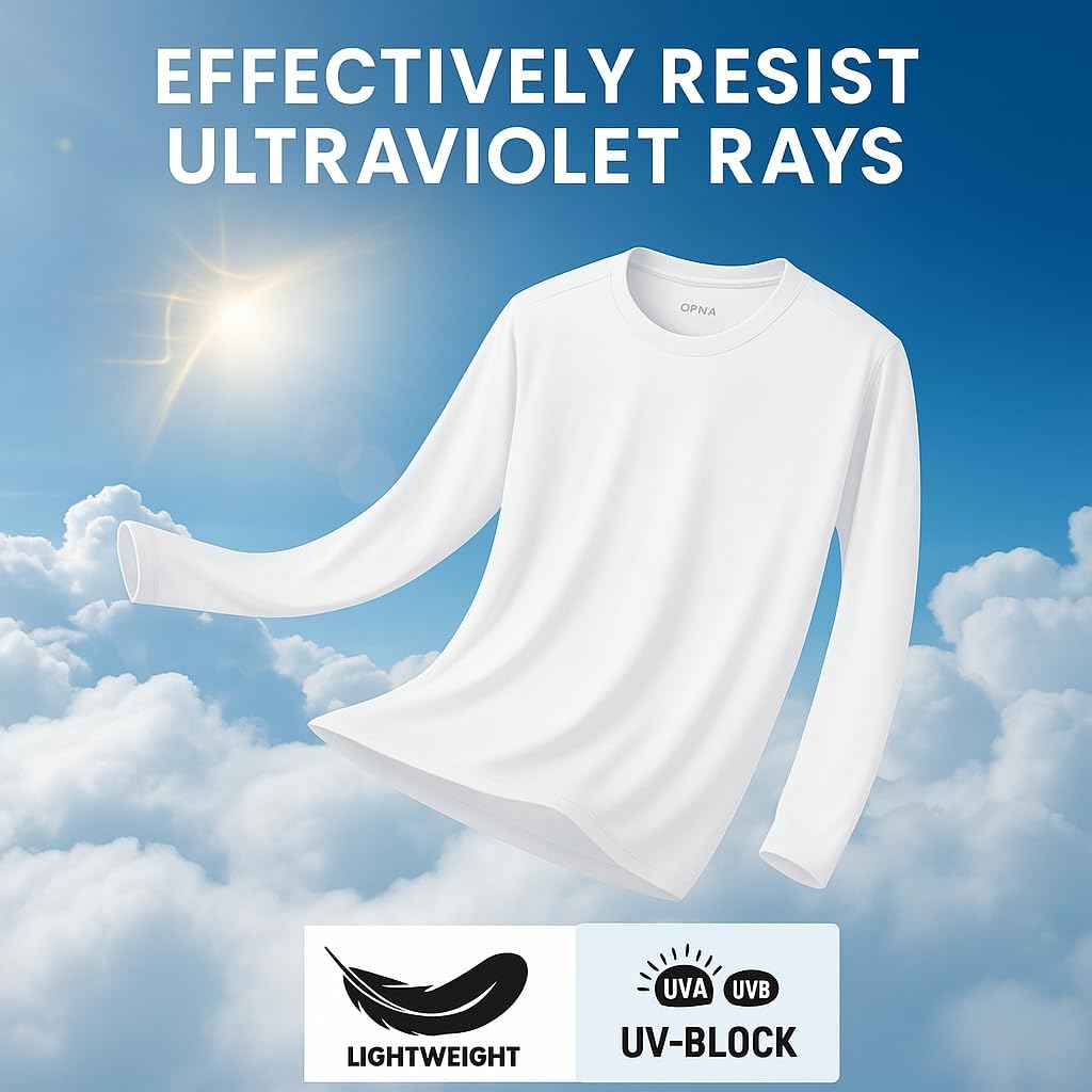 Men's Long Sleeve Moisture Wicking Athletic Shirts, Dry Fit Long Sleeve UV Protection Shirts Men for Workout, Running, Hiking - Image 3
