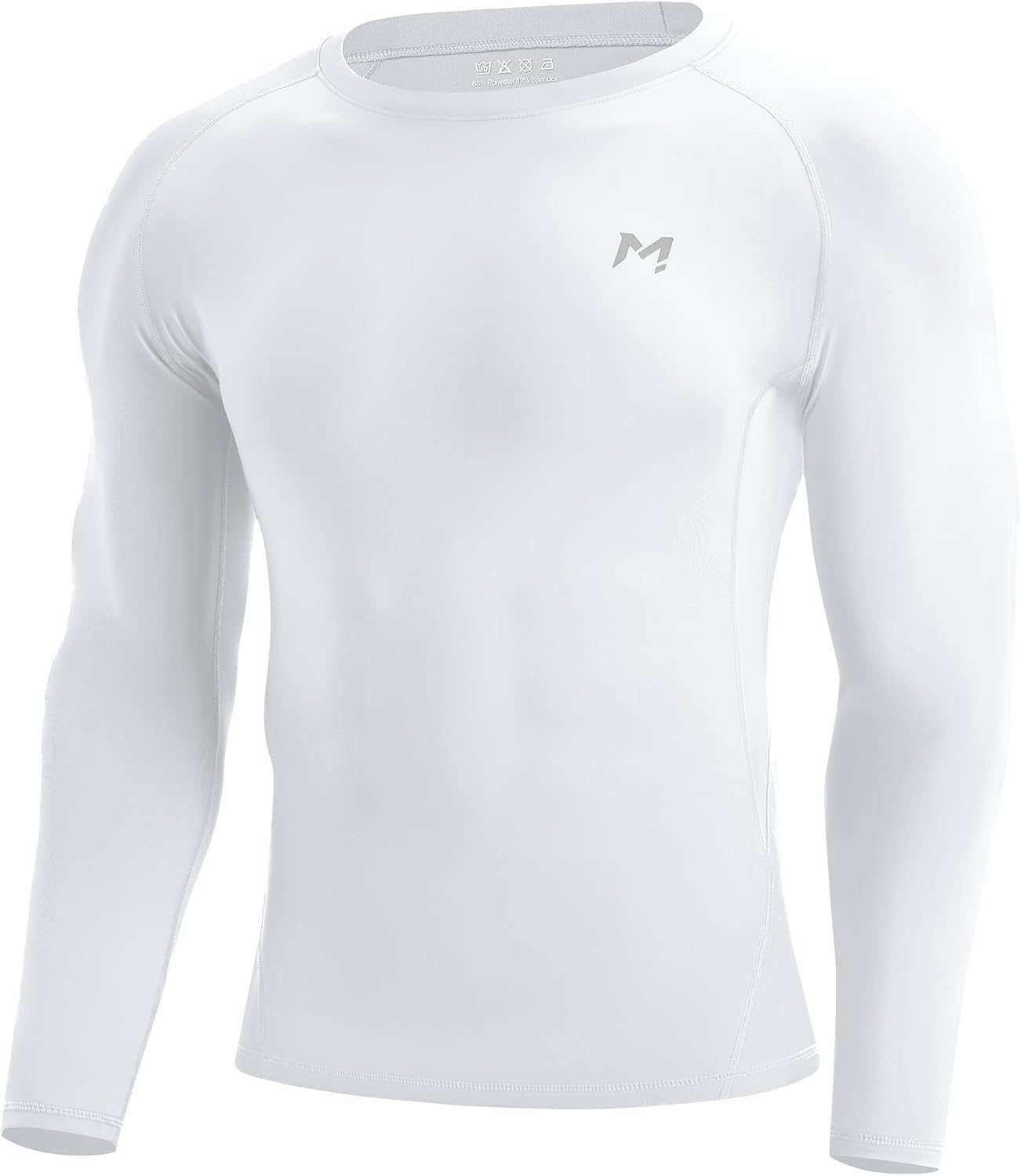 Moozava Mens Compression Shirt Long Sleeve Quick Dry Athletic Workout Gym T-Shirt SPF Running Top Sport Undershirt Base Layer