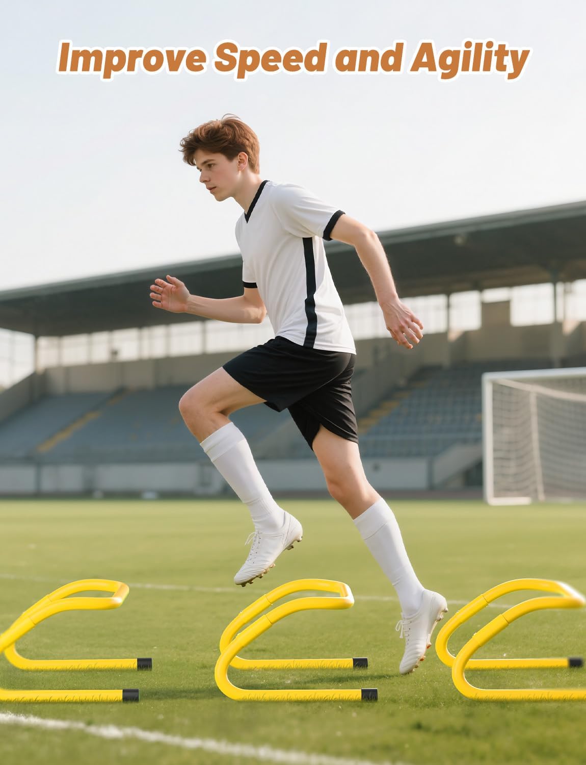 GHB Agility Hurdles Adjustable 8.3"&12.6" Speed Training Equipment Set | Foldable, Sturdy, Drill Guide &Carry Bag Included, For Amateur & Athletes, Soccer & Basketball - Image 7