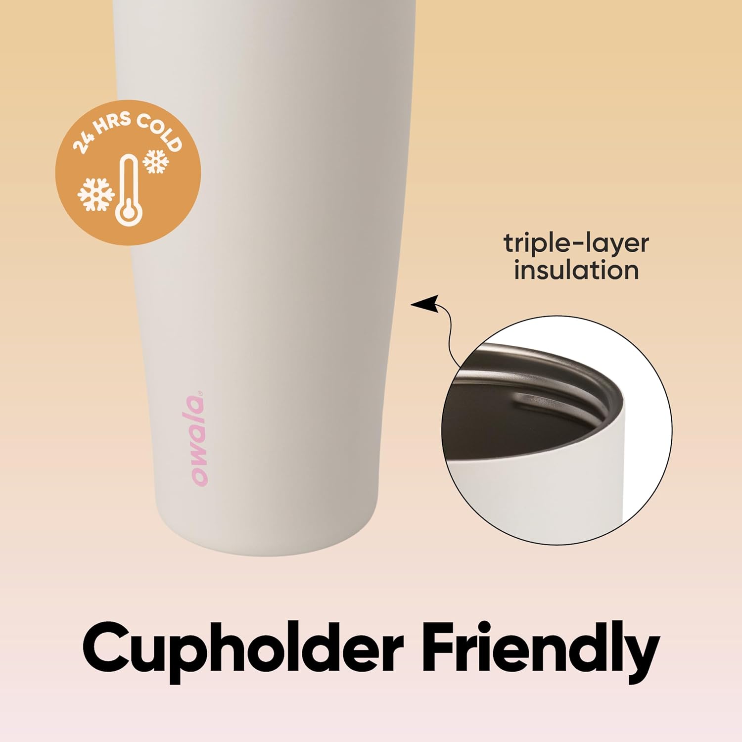 Owala FreeSip Tumbler Stainless Steel Water Bottle 40 oz Daybreak | Triple-Layer Insulation | Leak-Proof Lid with Push-Button | Double Threaded Lid for Left and Right-Handed Drinking - Image 4