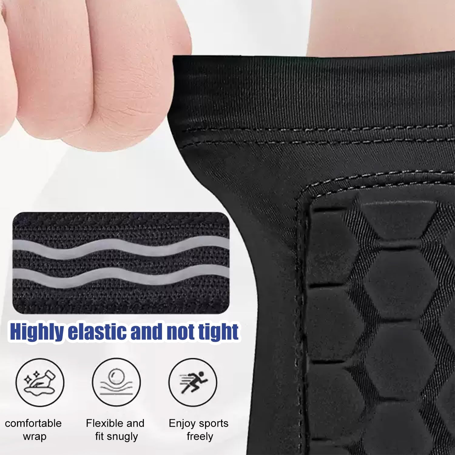 2 Pairs Soccer Shin Guards for Kids Youth Adult with Honeycomb Pads | Shin Guards Soccer Calf Compression Sleeve,Lightweight Shin Protector Support for Baseball MTB Football - Image 4