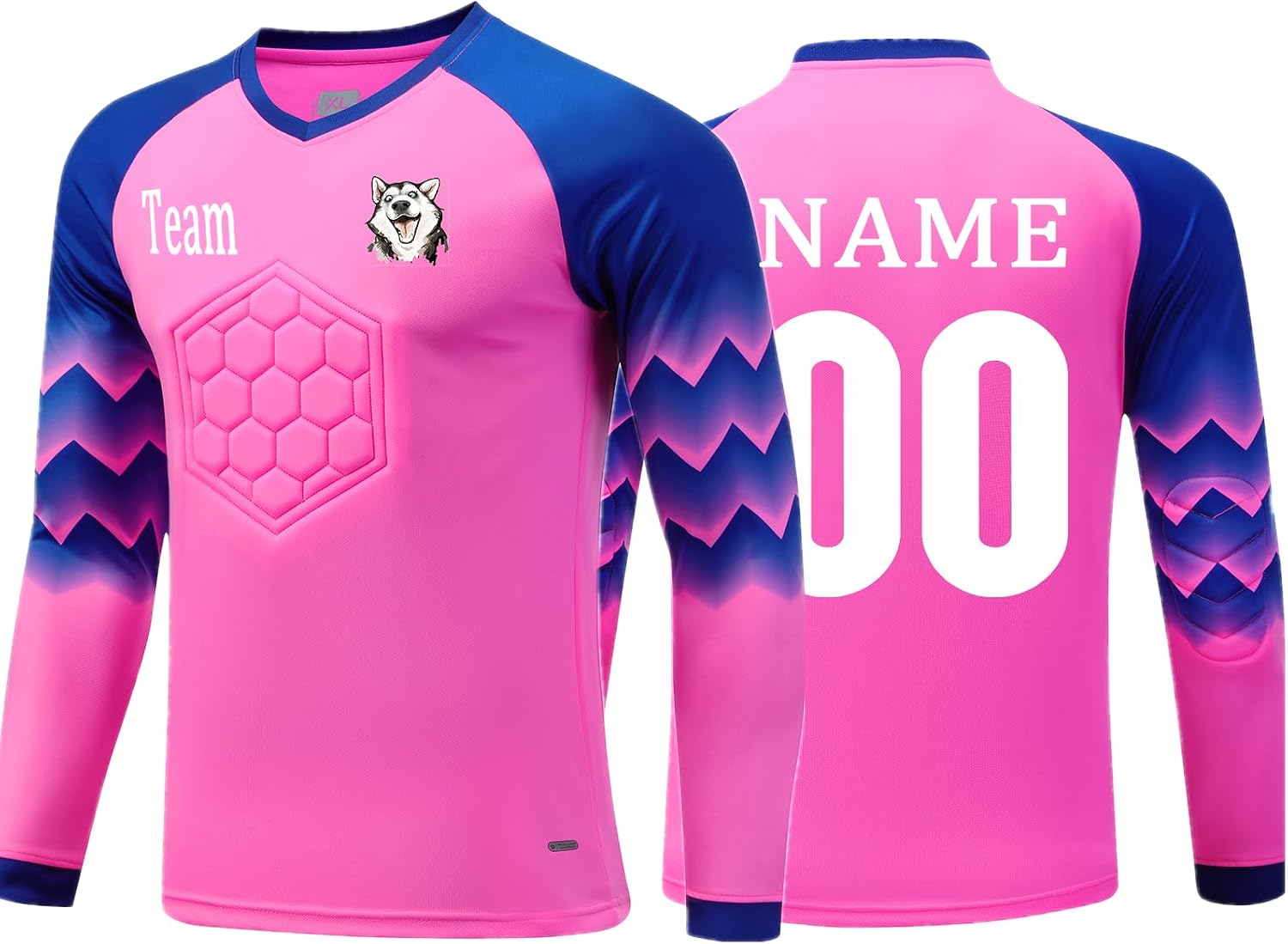 Custom Goalkeeper Jersey for Kids Adults Personalized Soccer Goalie Jersey for Men with Logo Name Number Padded Goalie Jersey