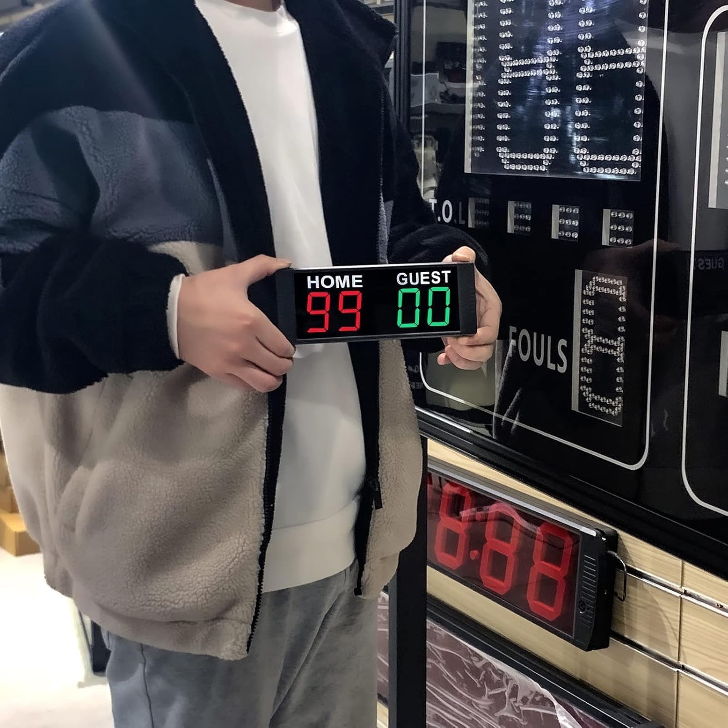 YZ Portable Electronic Scoreboard with 2 Button Control, Digital Scoreboard with Remote, Digital Cornhole Score Keeper, 12/24H Clock/Countdown Timer/Buzzer, Indoor&Outdoor Games - Image 4