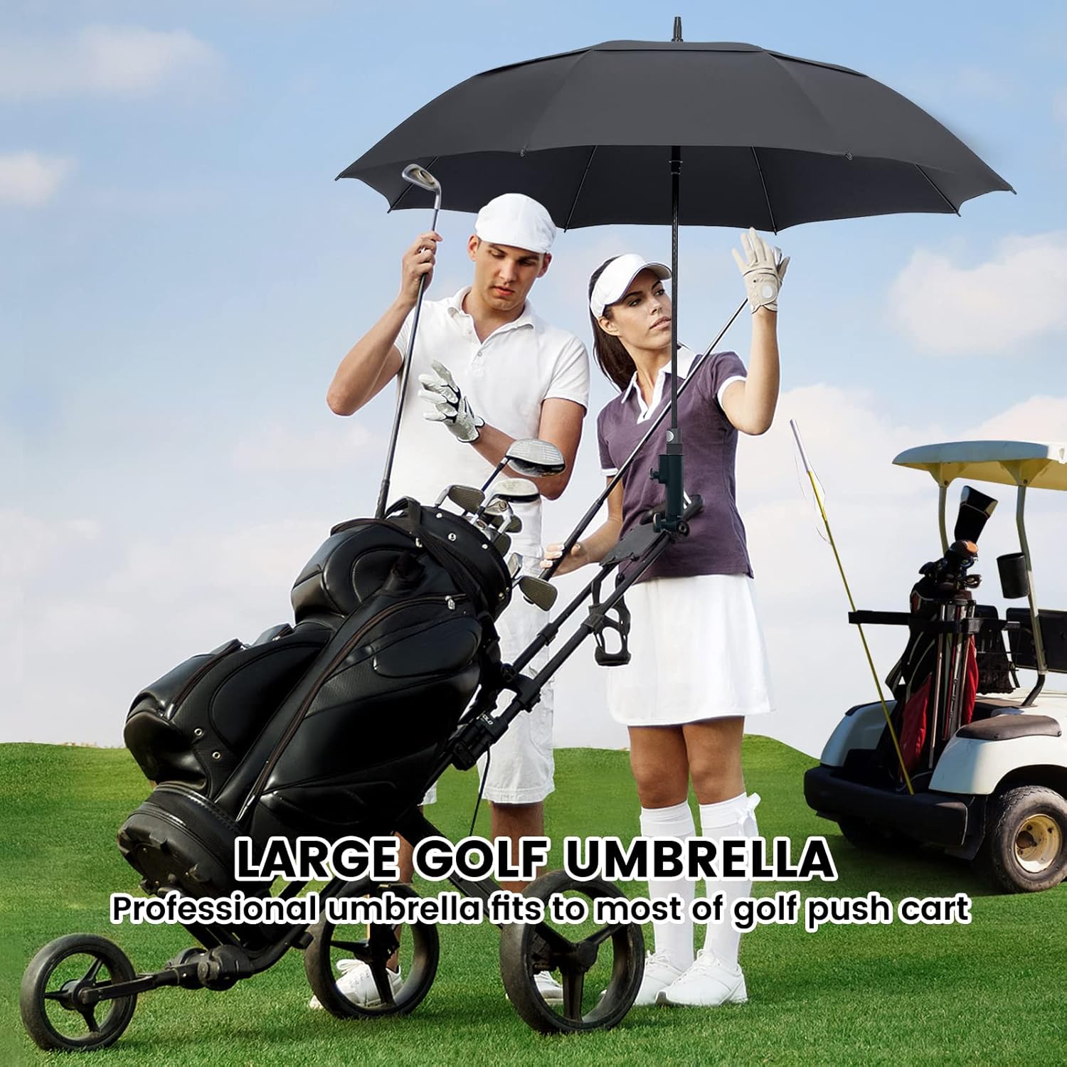 ZOMAKE Golf Umbrella, Large Oversize Windproof Heavy Duty Umbrellas for Rain, Extra Large 62/68/72 INCH XL Sports Umbrella for Soccer Baseball Games, 2 Person Family Outdoor Use - Image 7