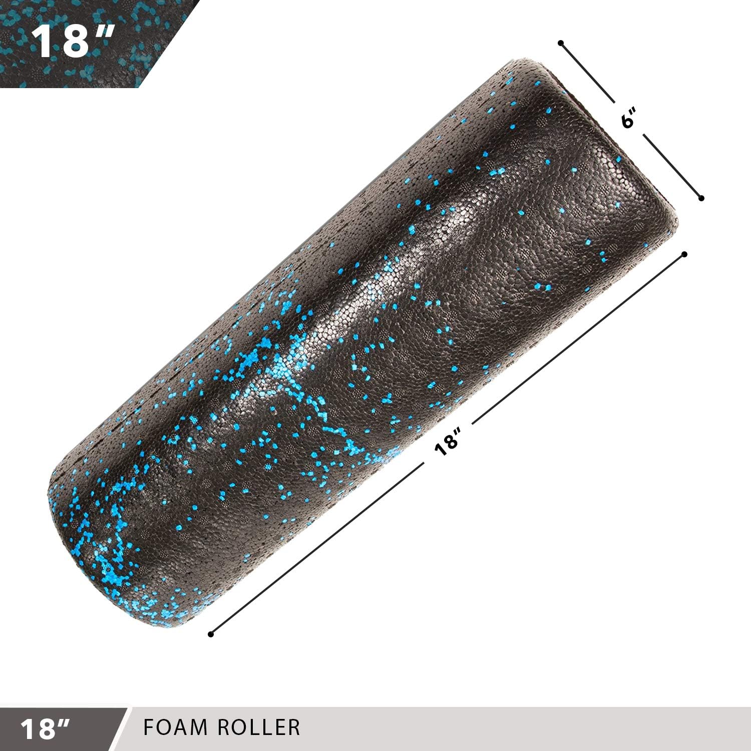 Day 1 Fitness High Density Muscle Foam Rollers - Sports Massage Rollers for Stretching, Physical Therapy, Deep Tissue, Myofascial Release - Ideal for Exercise and Pain Relief - Speckled Blue, 12” - Image 3