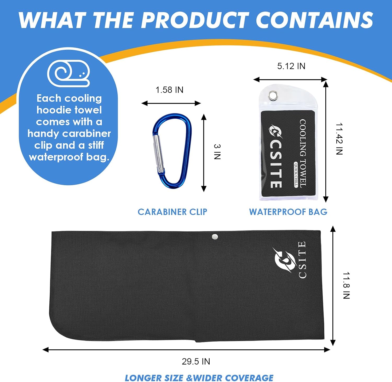 CSITE 4 Pack Cooling Hoodie Towels, Instant Cooling Towels for Neck and Face, UPF 50 Sun Protection, Ice Towel for Hot Weather, Head Towel for Sports, Camping, Cycling & More Activities - Image 6
