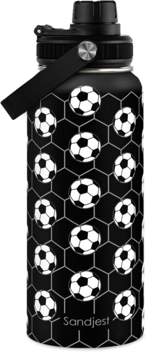 SANDJEST Soccer Insulated Stainless...