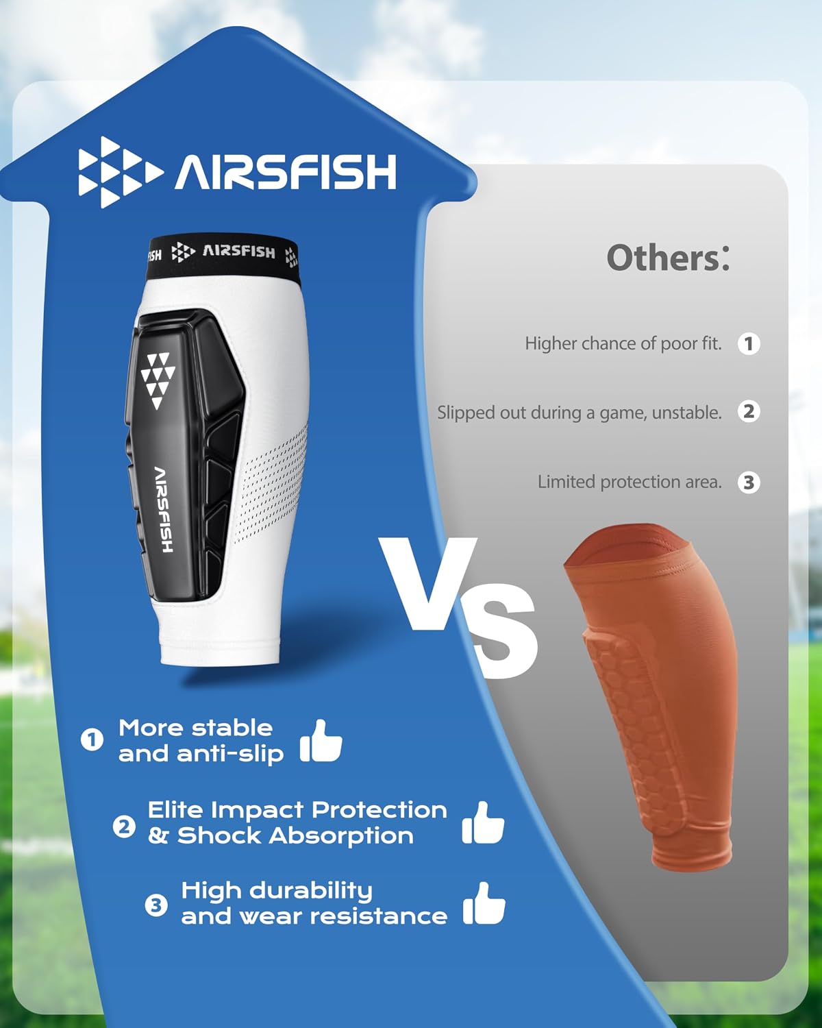 Soccer Shin Guards for Kid Youth, Protective Shin Defender Sleeve | Impact-Resistant Material | Breathable | Lightweight | Anti-slip Grip | Integrated One-Piece Tibia Protect | Machine-washable - Image 5