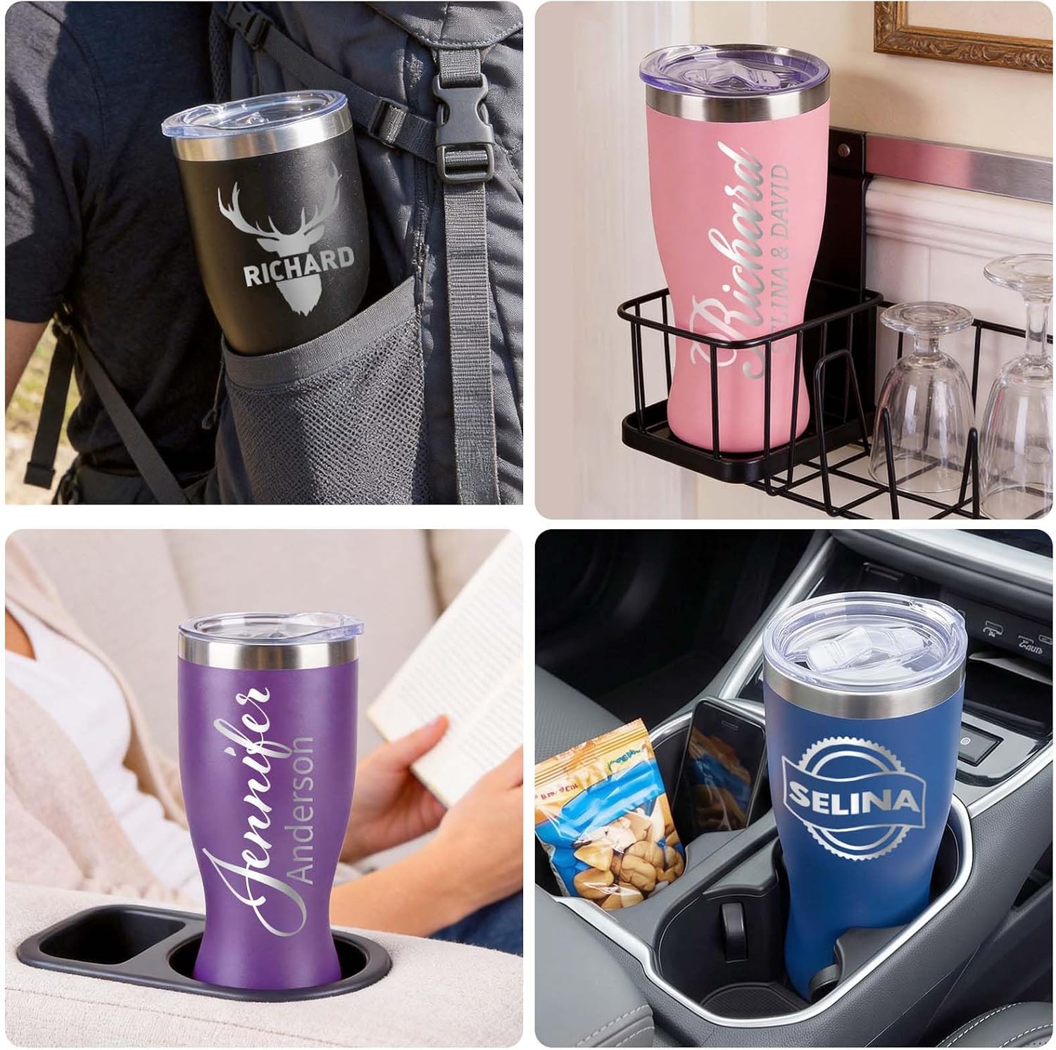 Personalized Insulated Coffee Tumbler with Text Name Team Number, 16oz Engraved Stainless Steel Soccer Fan Tumbler, Customized Birthday Beer & Spirits Gift for Men, Dad, Drinking Mug for Game Day - Image 8