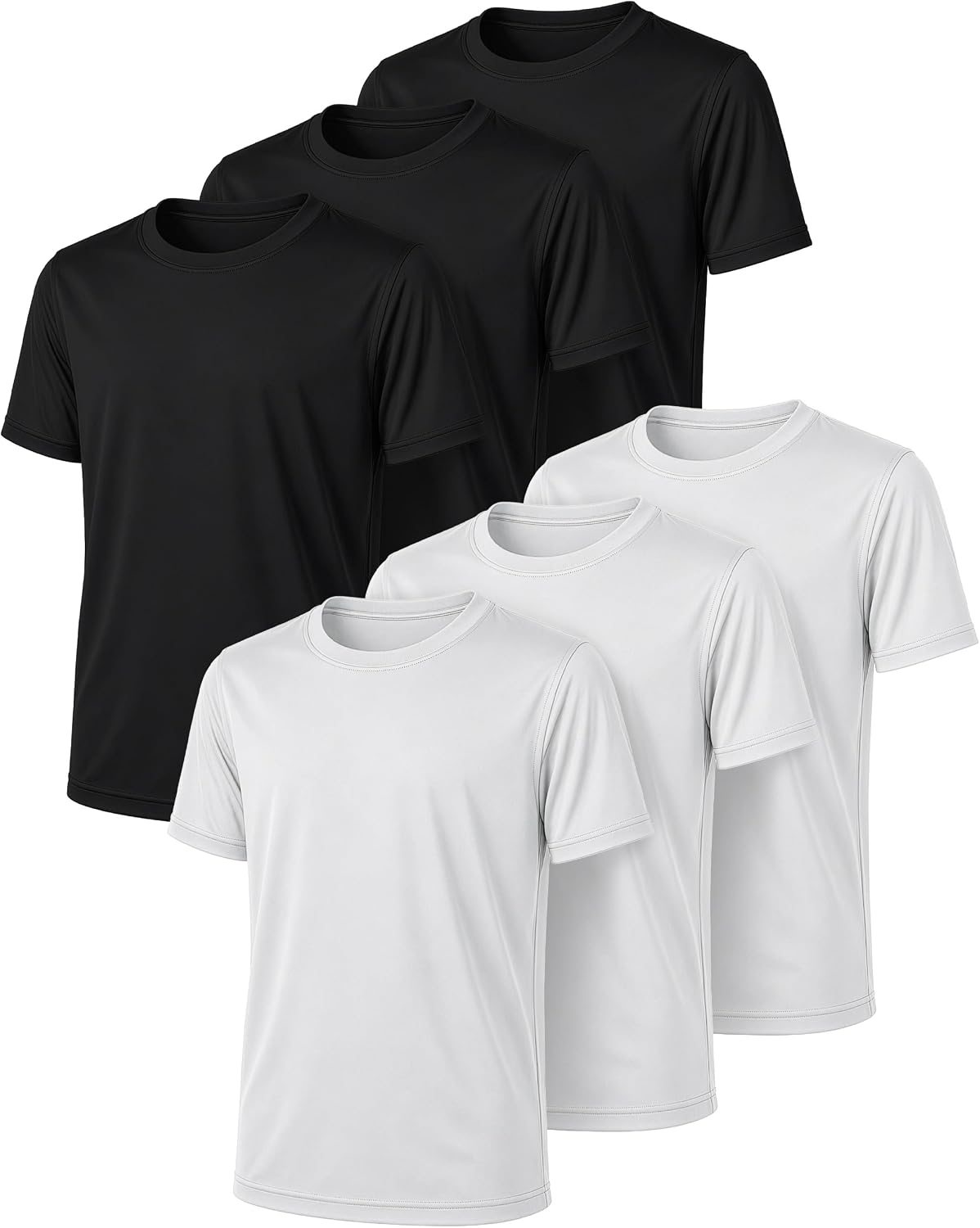 PURE CHAMP Boys Athletic Shirts 6 Pack Dry Fit Short Sleeve Boys Tshirts Basketball Baseball Soccer Tee Kids Youth & Teens