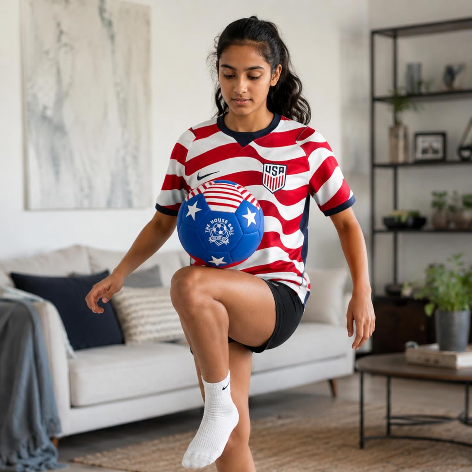 The House Ball - The Original Soft and Safe Indoor Soccer Ball Size 4 - Created for Inside Your Home and Yard - No Scuffs On Walls - Realistic Feel and Weight with a Shock Absorbing Exterior - Image 5