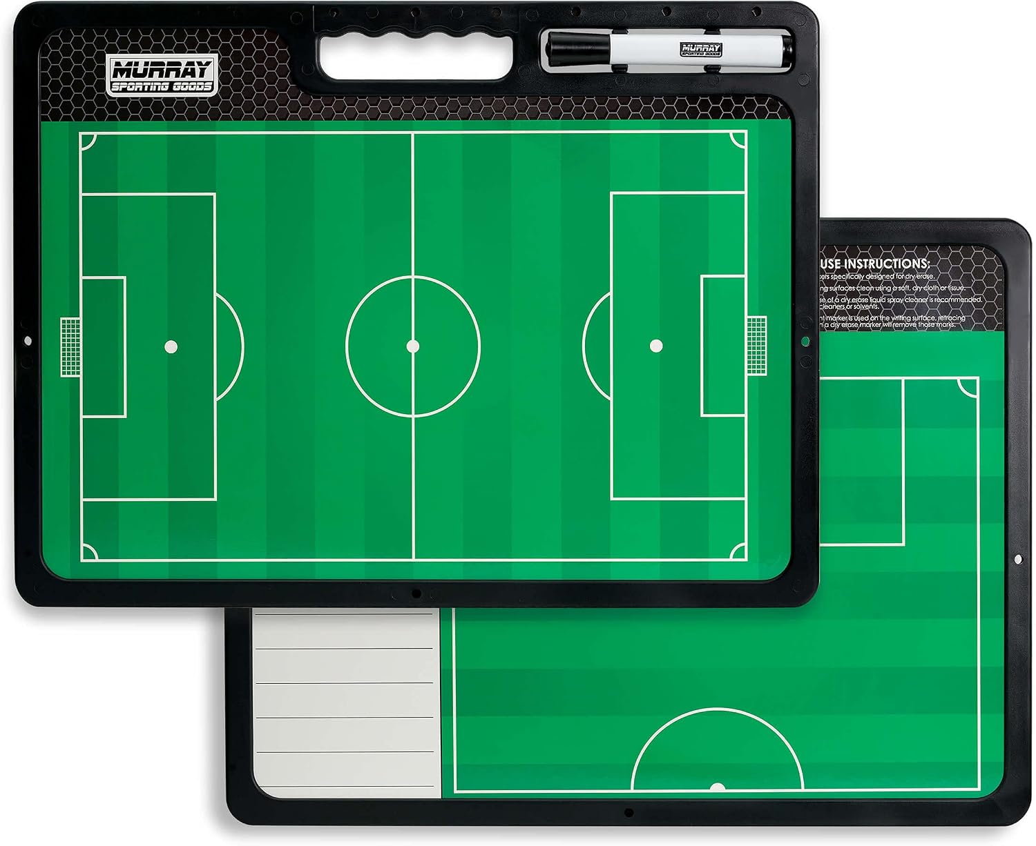 Murray Sporting Goods Premium Coaches Clipboard | Double-Sided Dry Erase Marker Board for Basketball, Baseball, Soccer, Football, Hockey (Marker Included)