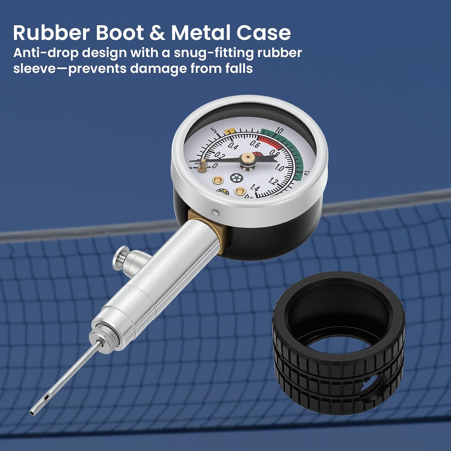 MEASUREMAN Multi-Sport Ball Pressure Gauge with Deflation Button 0-20PSI/0-1.4 Bar & Color-Coded, 3.6x1.8in Lightweight for Soccer, Football, Basketball, Volleyball Pressure Measurement - Image 5