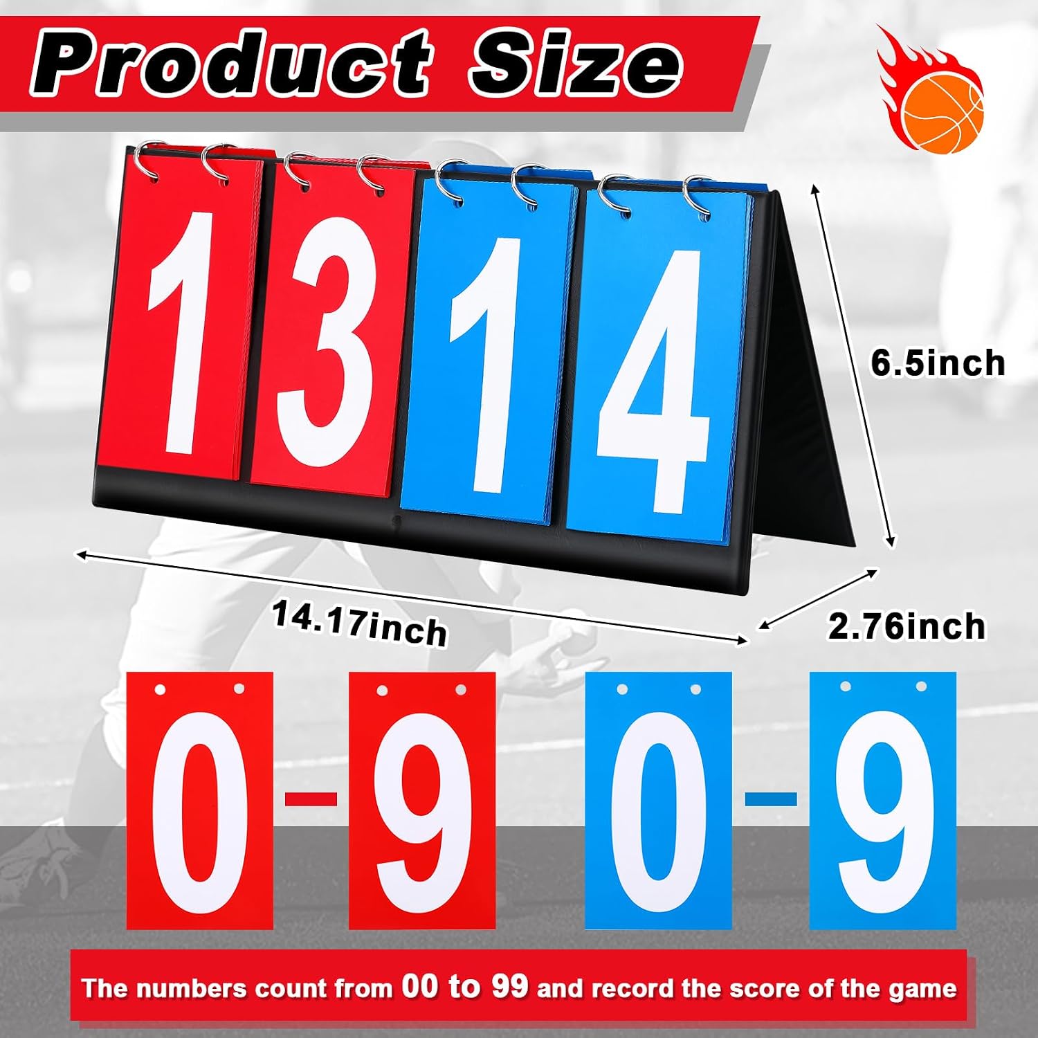 Hiboom Portable Scoreboard Flipper Table Top Score Keeper Waterproof 4 Digital Scoreboard Flipper for Basketball Soccer Tennis Volleyball Cornhole Sports Games P. E Classroom Activities - Image 2
