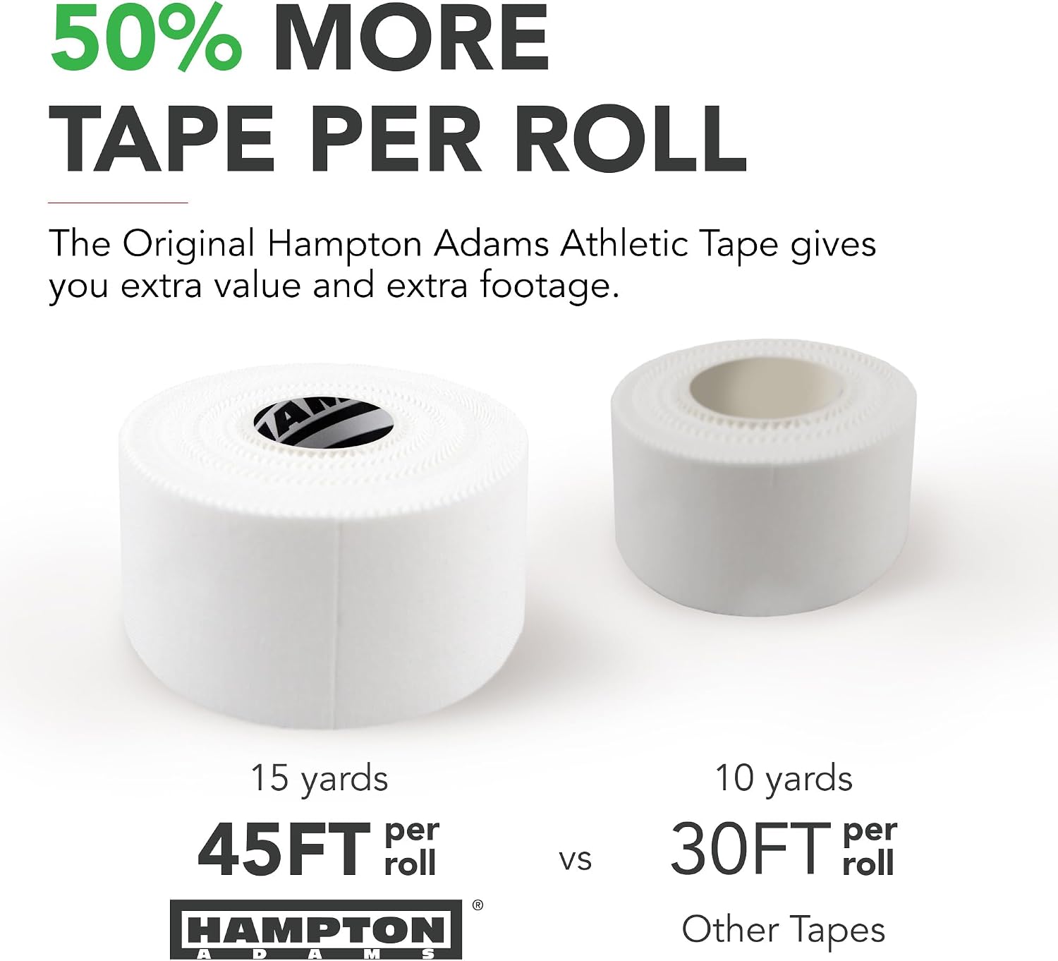 Hampton Adams Athletic Sports Tape, Very Strong, Easy Tear, No Residue | Premium Cotton Blend, 45 ft Rolls, 3 Pack, Strong Hold for Fingers Ankles & Wrists, Tears by Hand, No Sticky Residue - Image 5