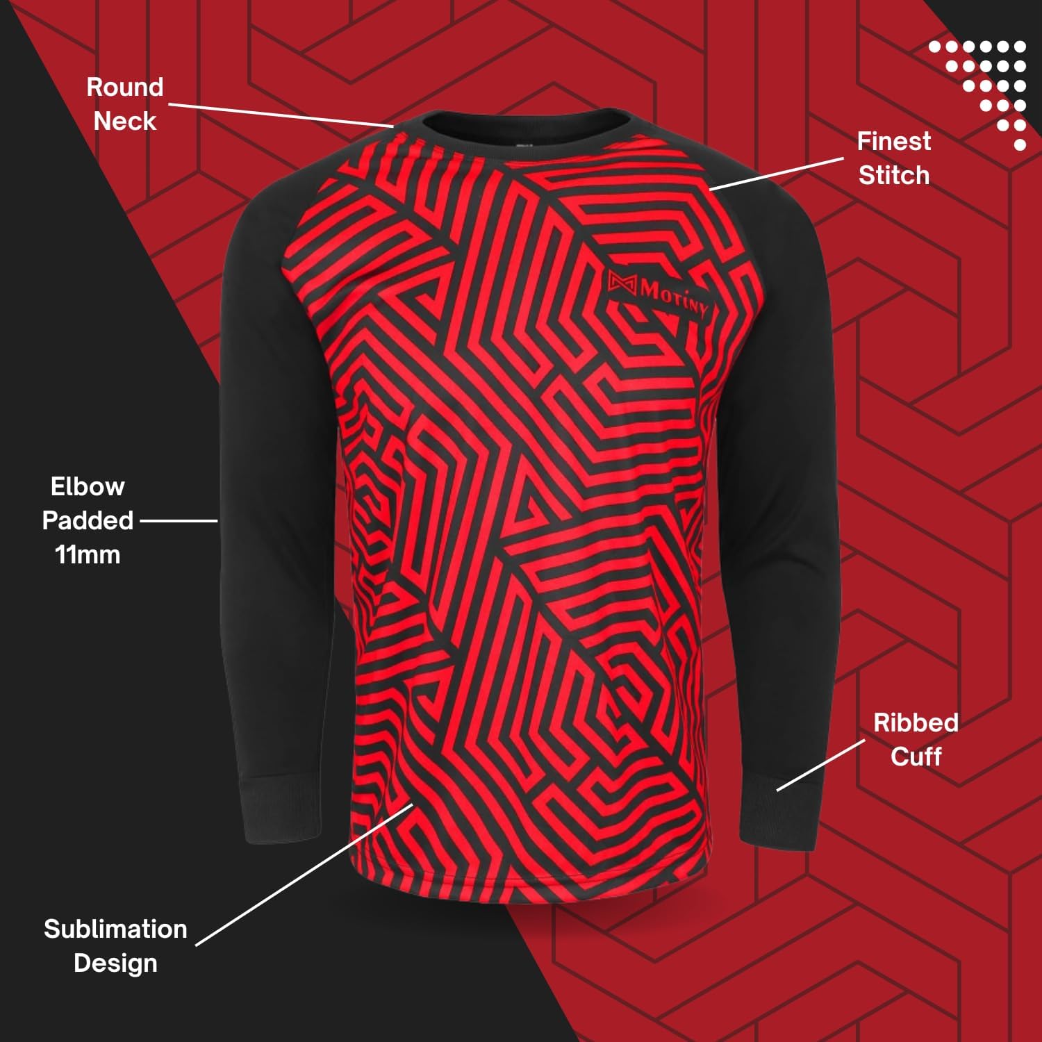 Soccer Goalie Jersey for Adult, Long Sleeve Goalkeeper Shirt with Elbow Padding - Image 4