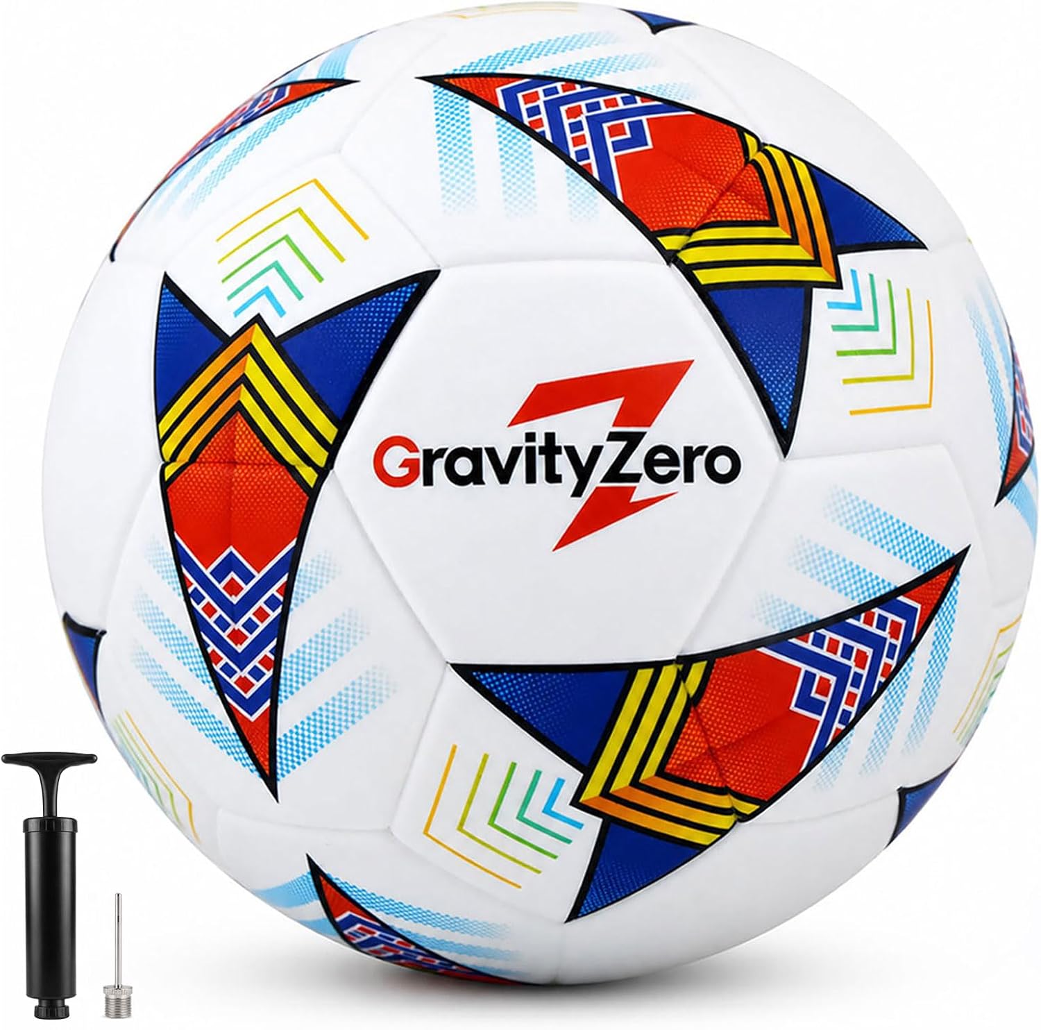 Size 5 Soccer Ball—SGS Lab-Tested Pro Match Grade with Pump & Needles | Seamless Waterproof TPU Leather, 0.86% Sphericity, 2.3% Air Loss, Indoor Outdoor Match Training for Adults & Youths